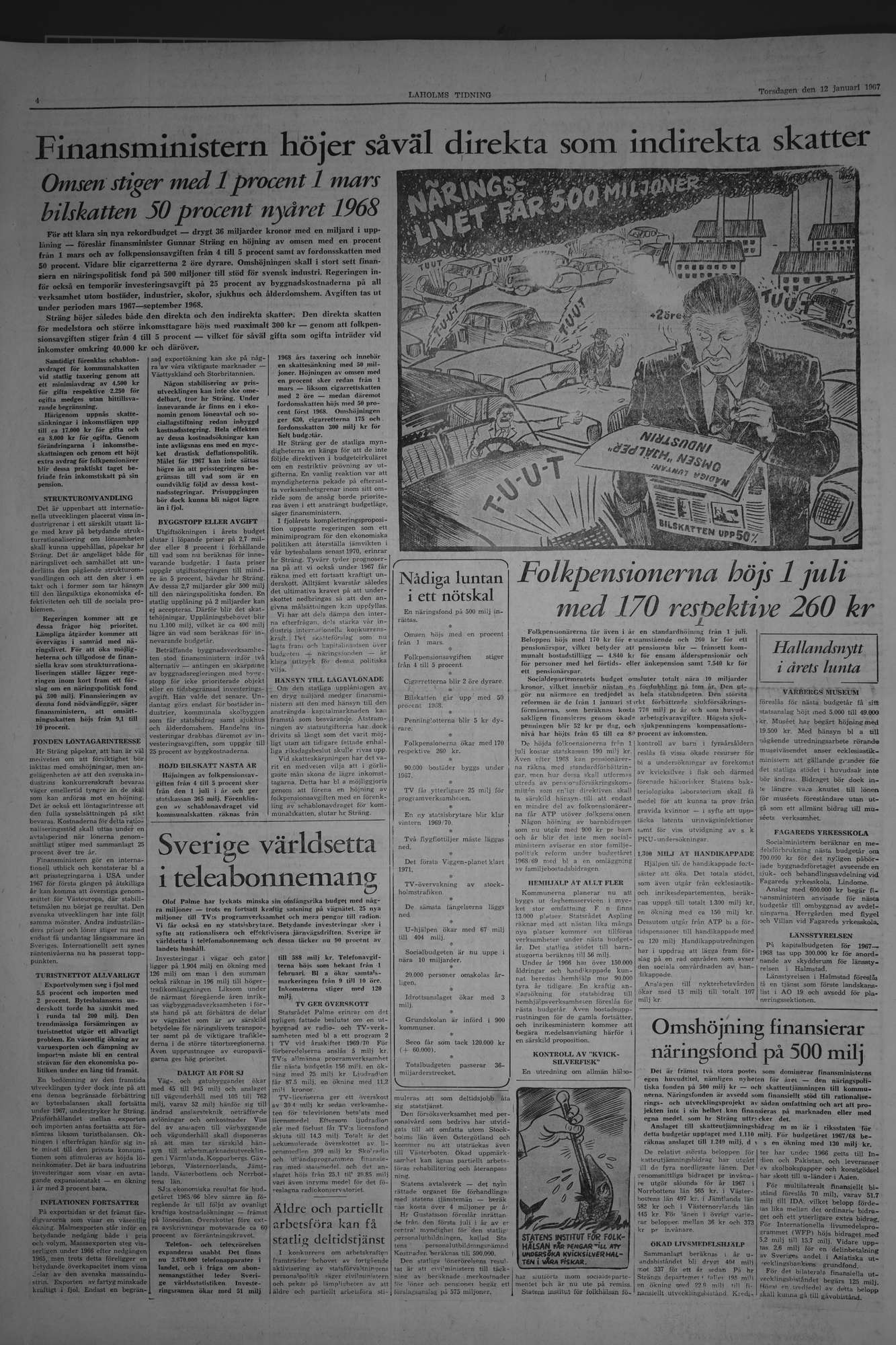 Laholms Tidning Torsdag 12 januari 1967, sida 4