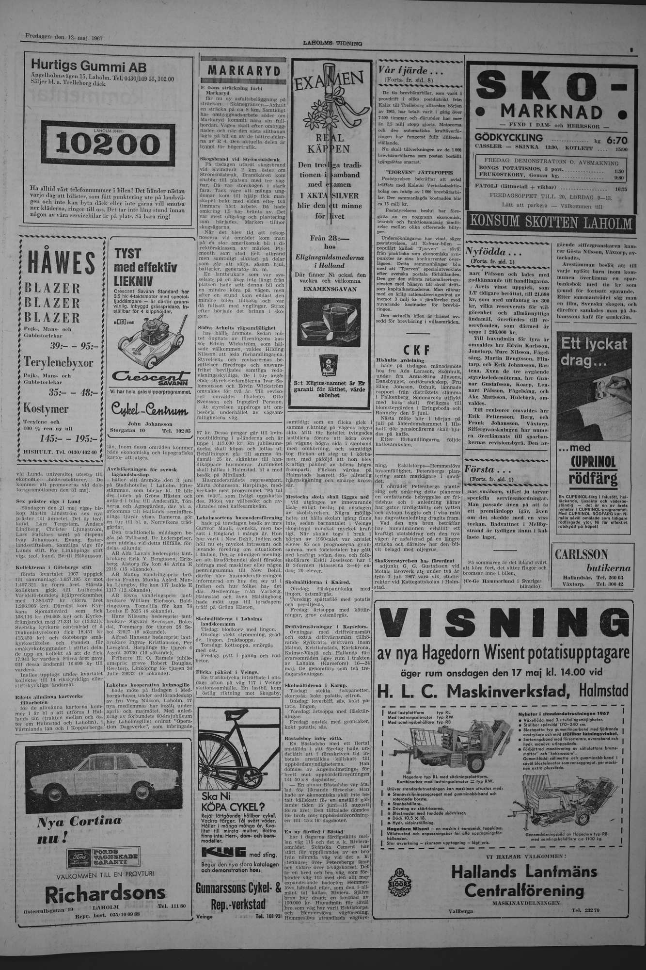 Laholms Tidning Fredag 12 maj 1967, sida 3