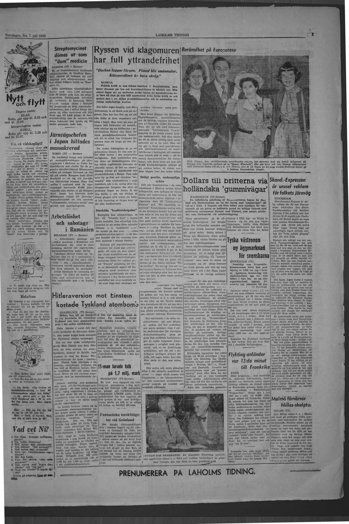 Laholms Tidning Torsdag 7 juli 1949, sida 5