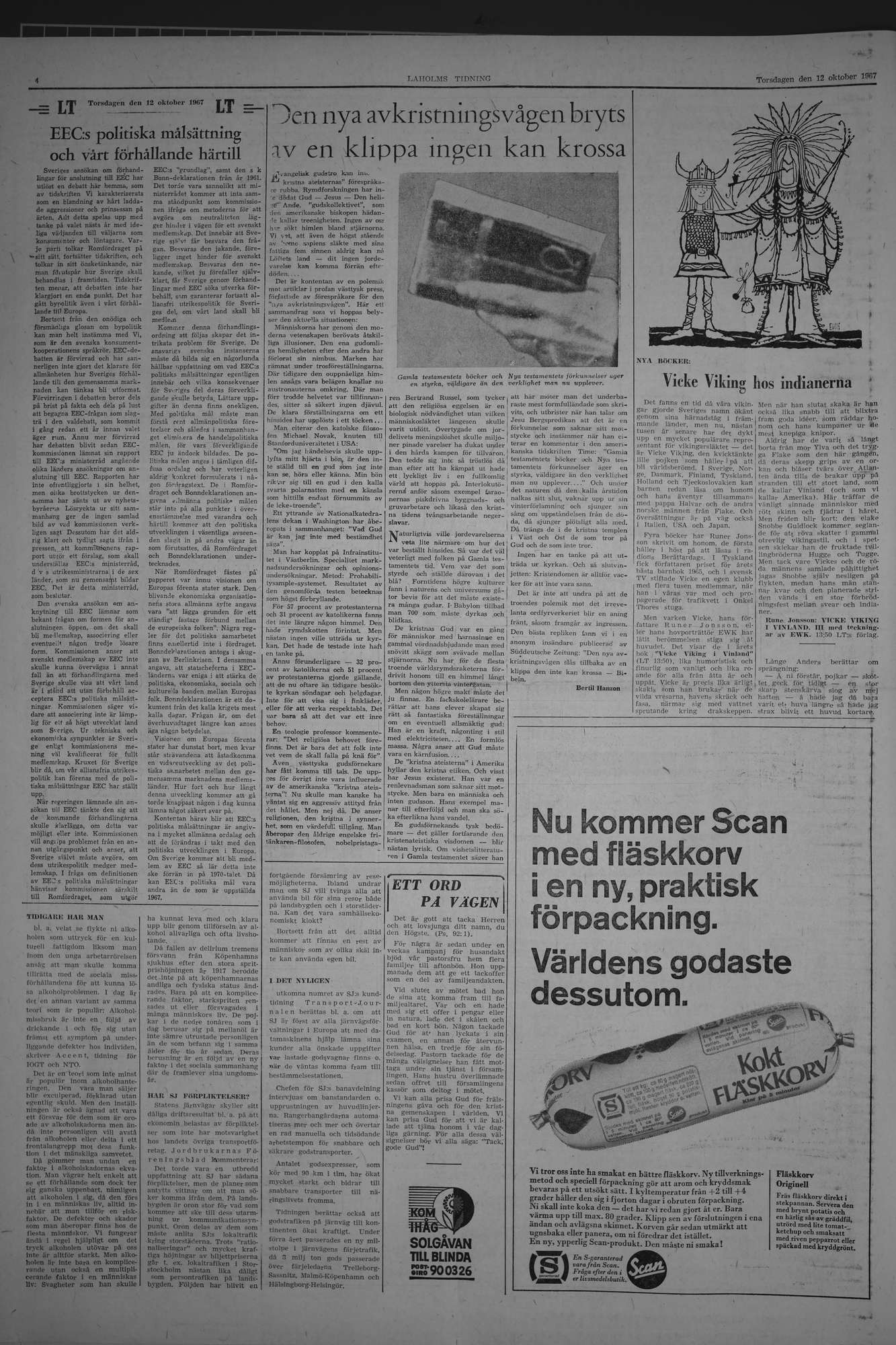 Laholms Tidning Torsdag 12 oktober 1967, sida 4