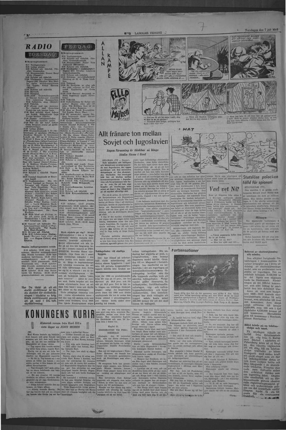 Laholms Tidning Torsdag 7 juli 1949, sida 6