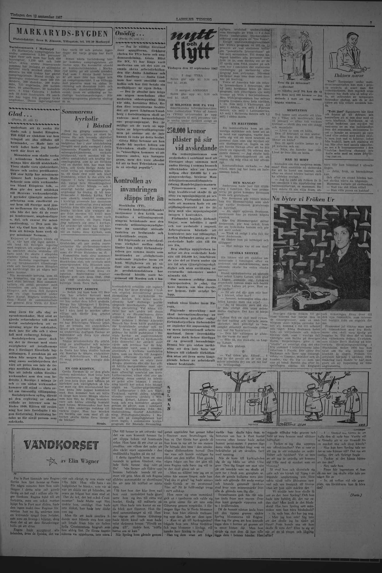 Laholms Tidning Tisdag 12 september 1967, sida 7