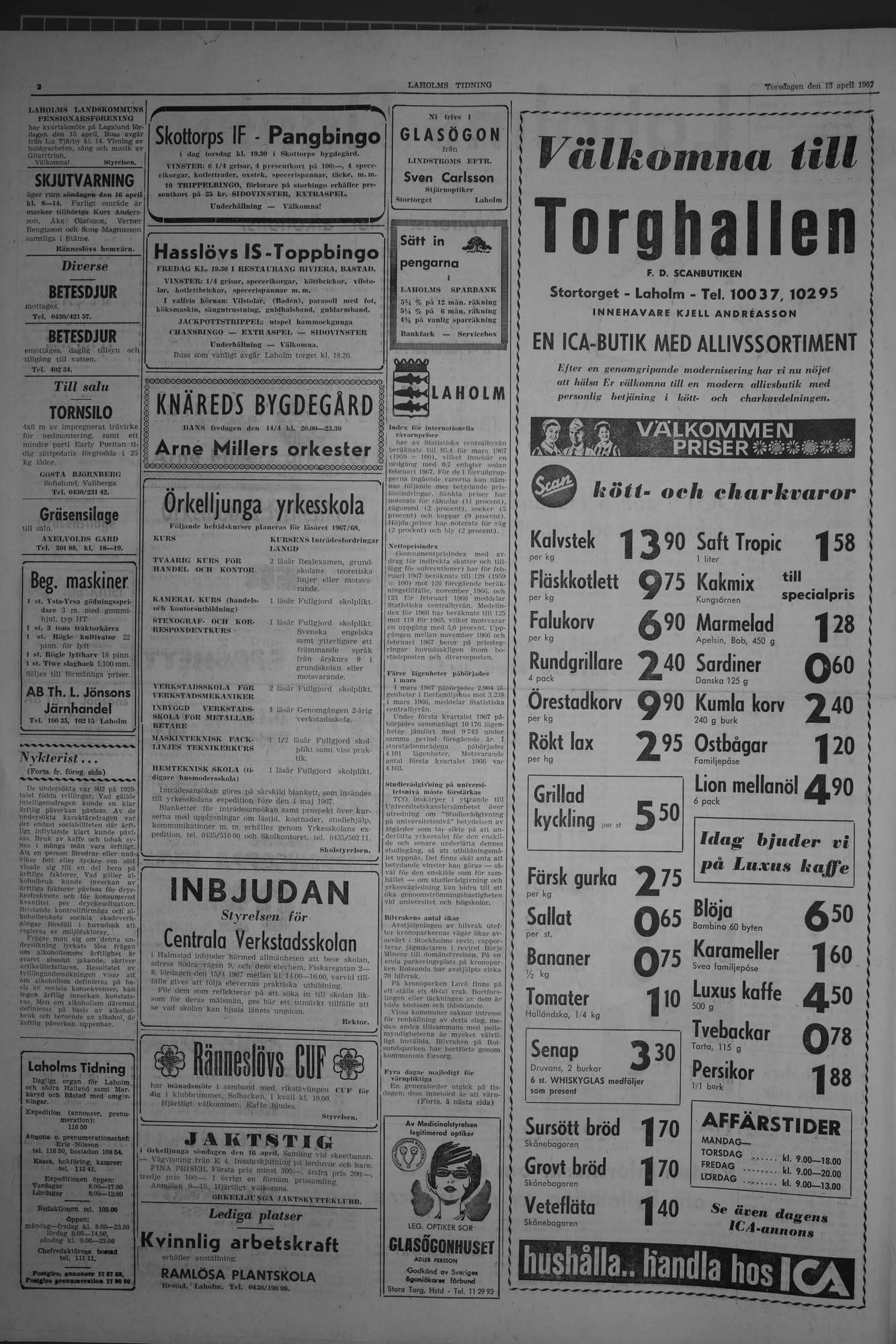 Laholms Tidning Torsdag 13 april 1967, sida 2