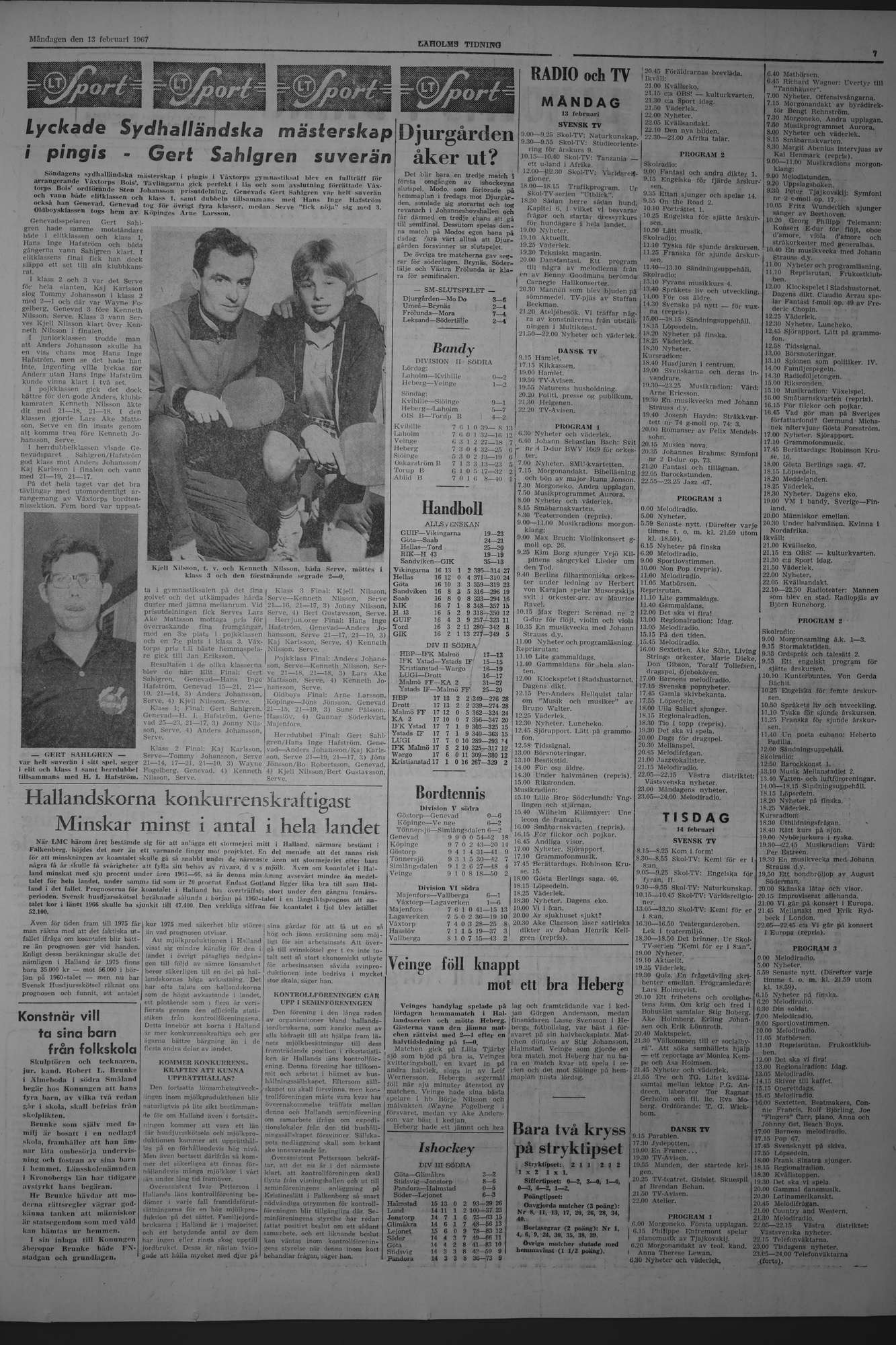 Laholms Tidning Måndag 13 februari 1967, sida 7