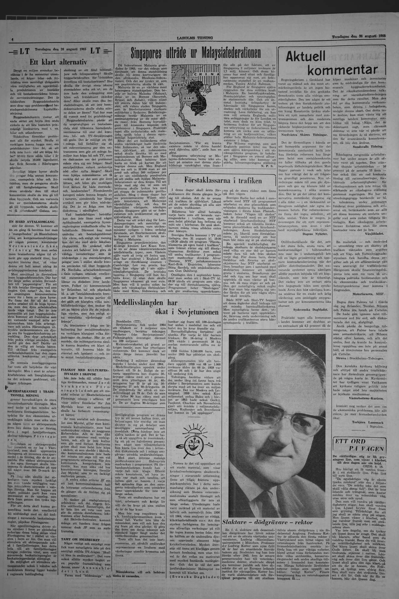 Laholms Tidning Torsdag 26 augusti 1965, sida 4