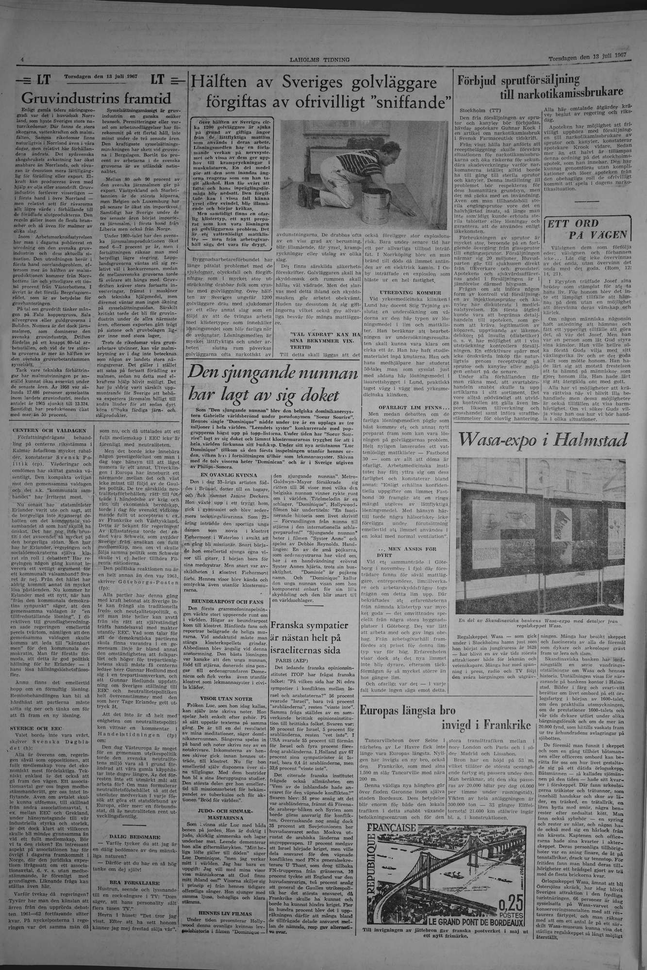 Laholms Tidning Torsdag 13 juli 1967, sida 4