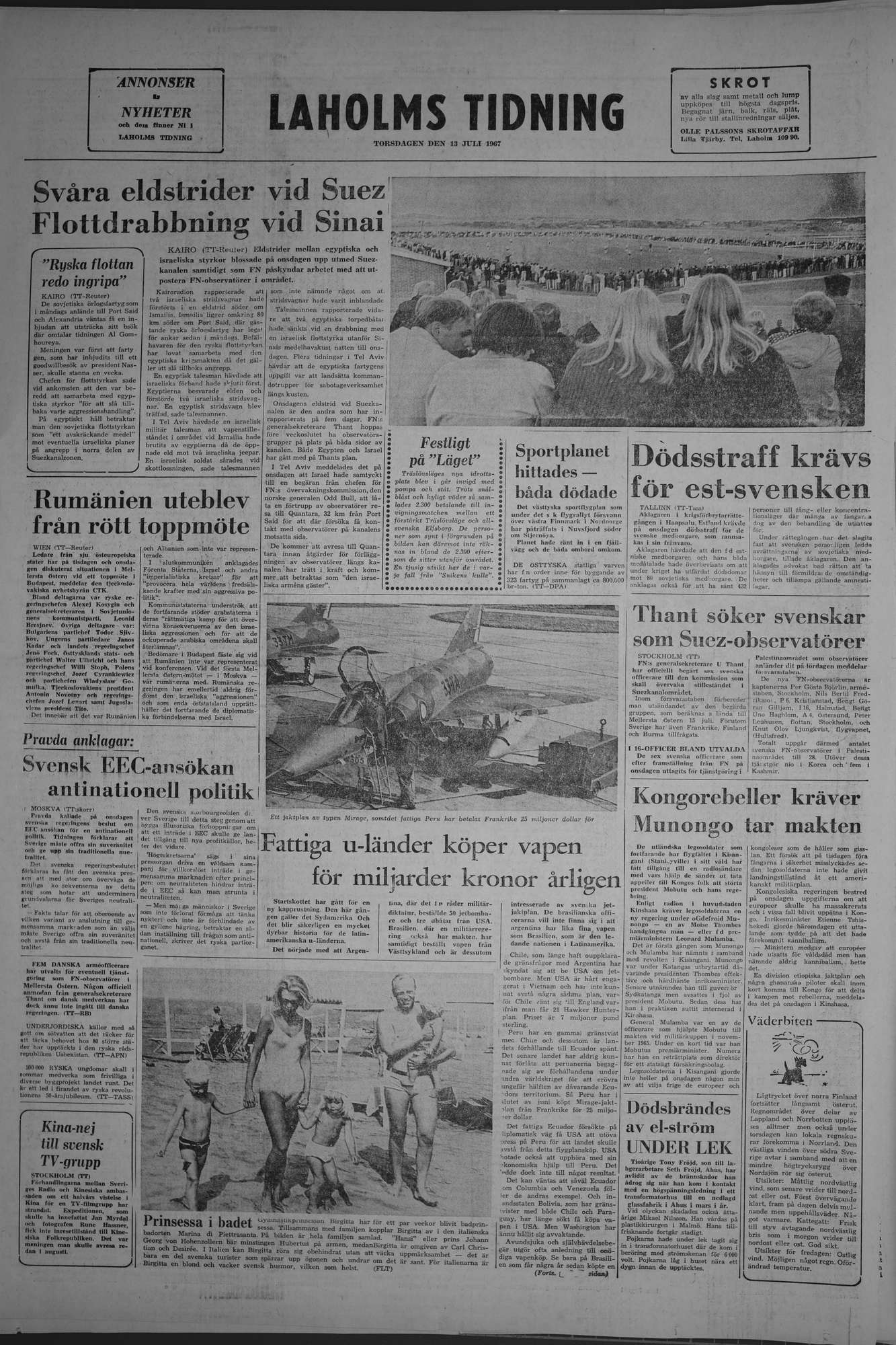 Laholms Tidning Torsdag 13 juli 1967, sida 8
