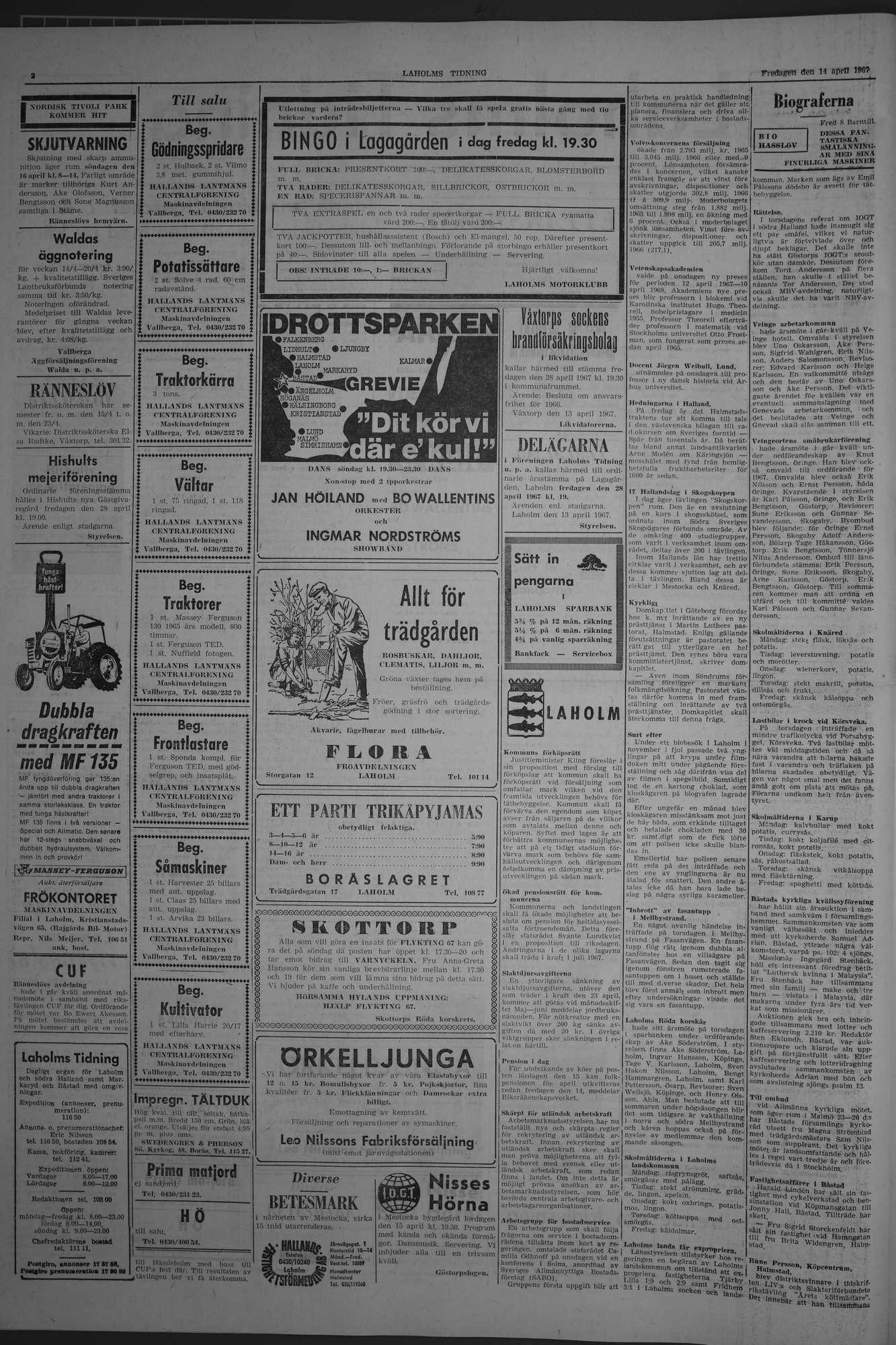Laholms Tidning Fredag 14 april 1967, sida 2