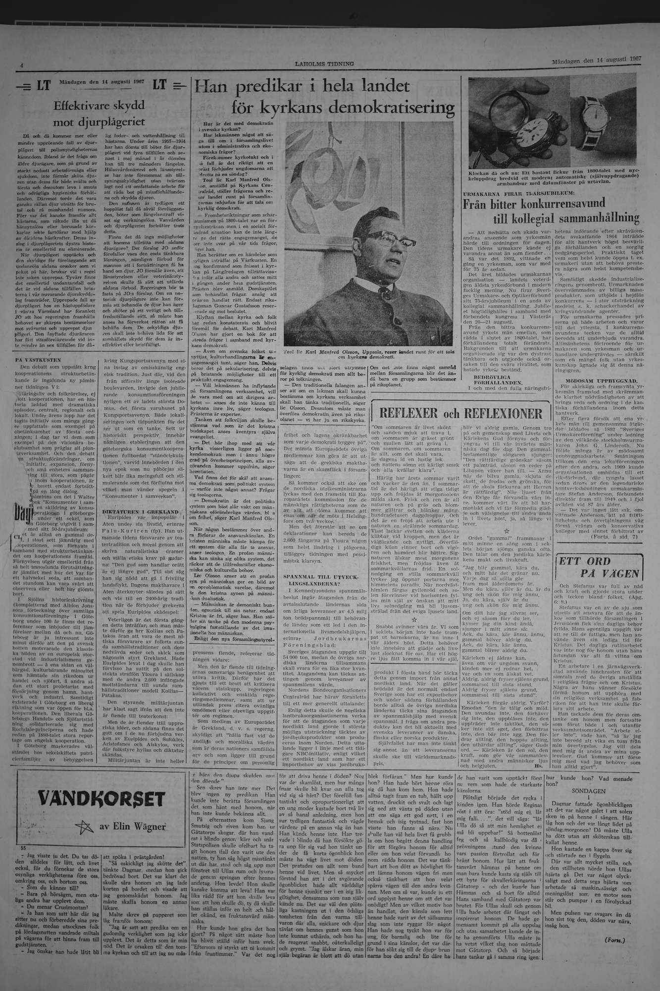 Laholms Tidning Måndag 14 augusti 1967, sida 4
