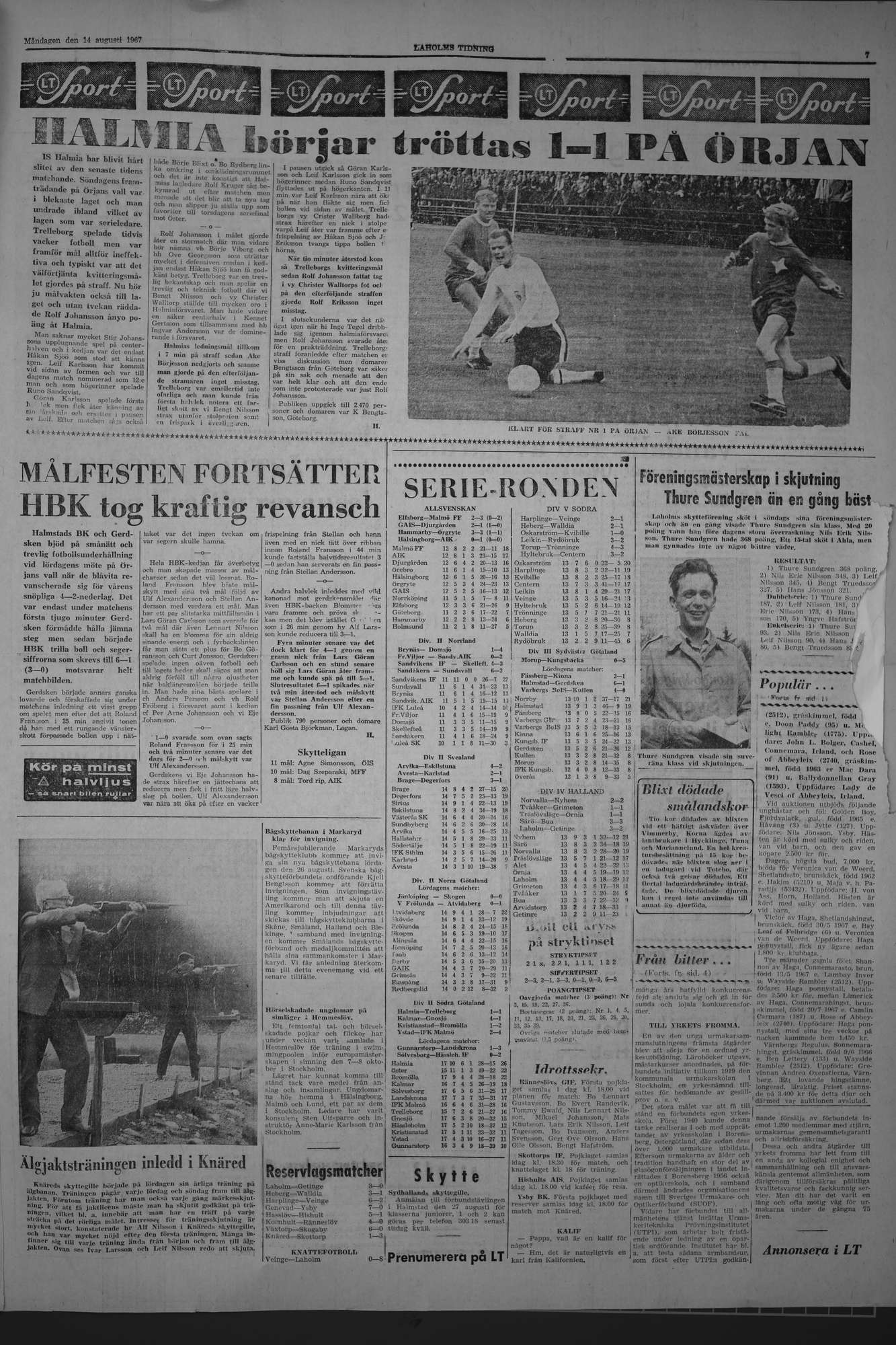 Laholms Tidning Måndag 14 augusti 1967, sida 7