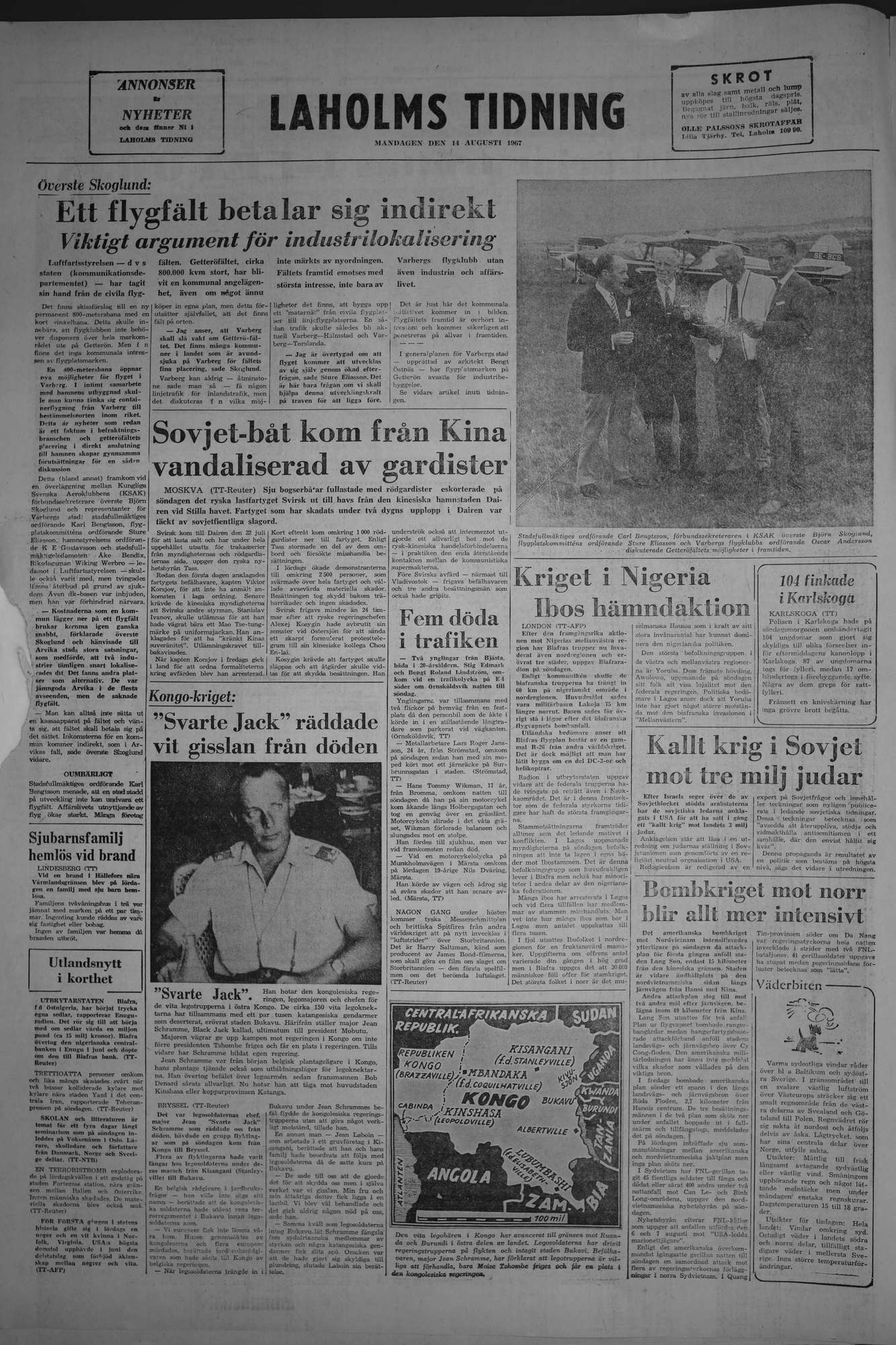 Laholms Tidning Måndag 14 augusti 1967, sida 8