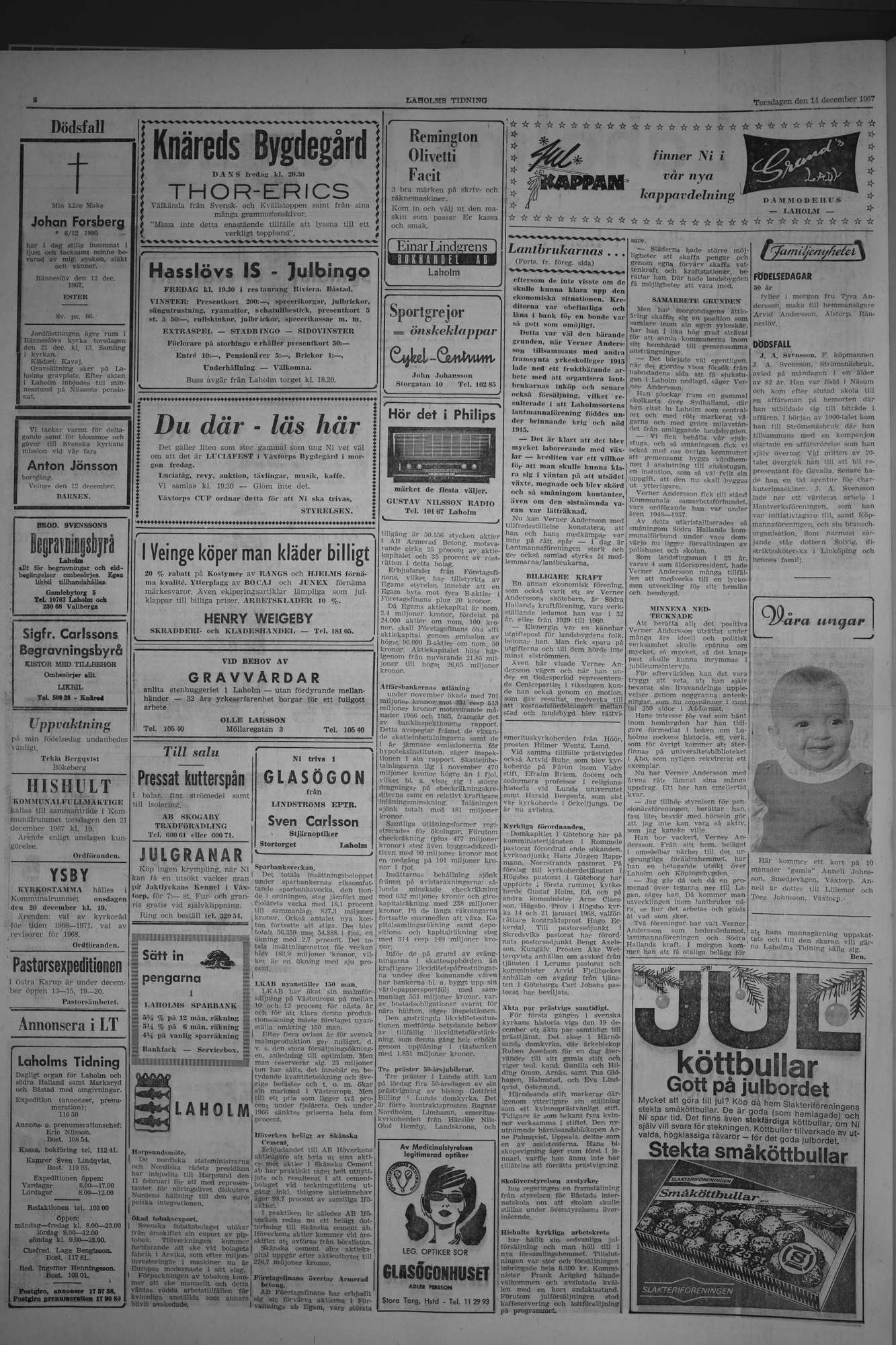 Laholms Tidning Torsdag 14 december 1967, sida 2