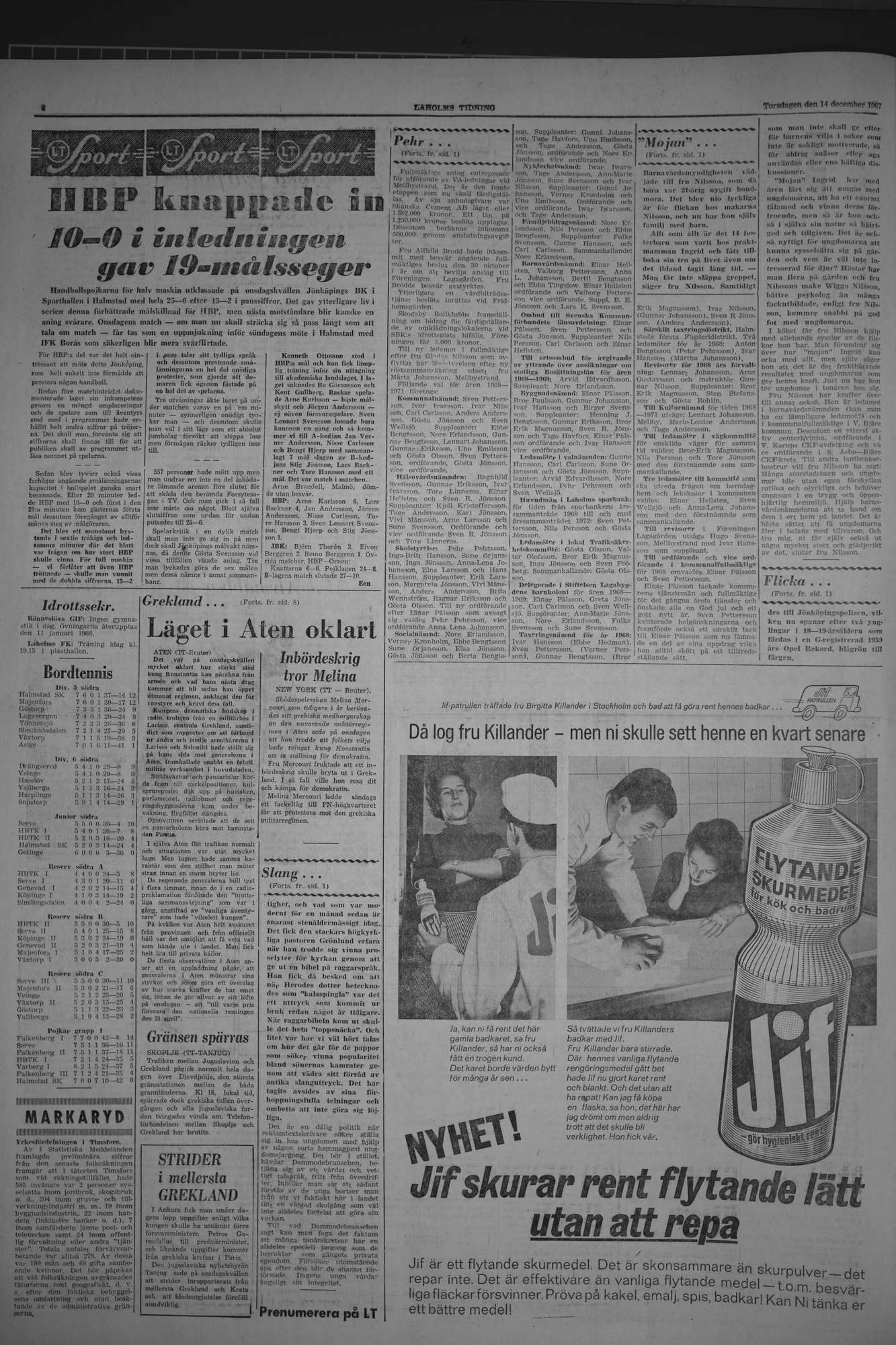 Laholms Tidning Torsdag 14 december 1967, sida 6