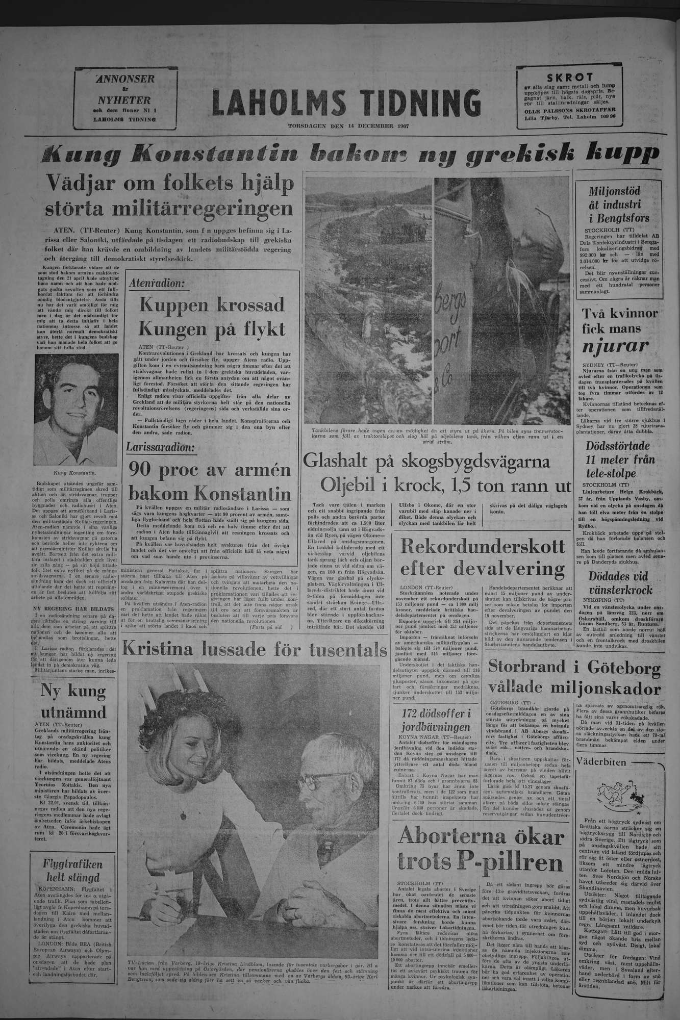Laholms Tidning Torsdag 14 december 1967, sida 8