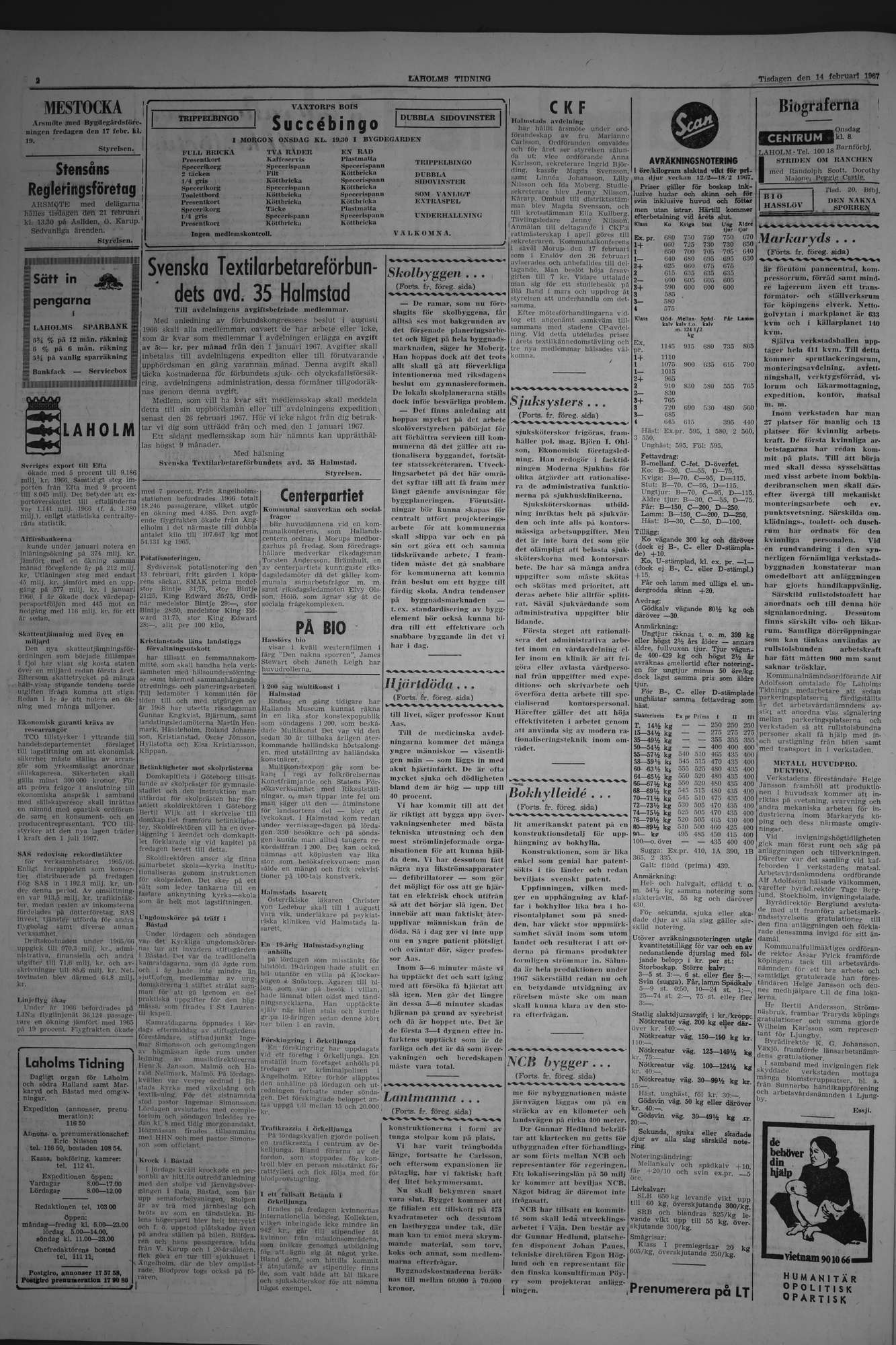 Laholms Tidning Tisdag 14 februari 1967, sida 2