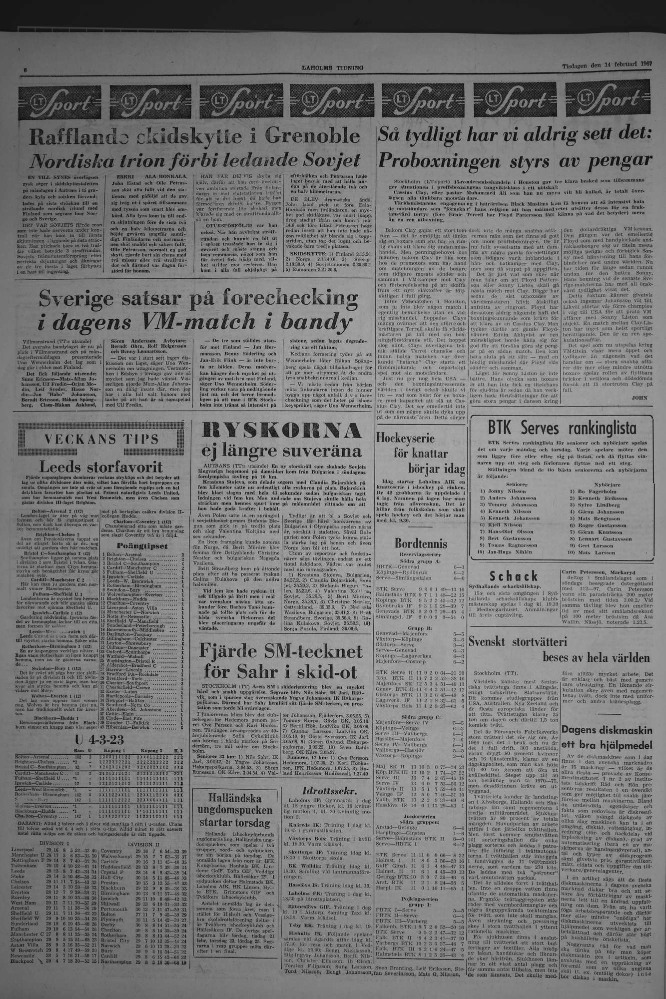 Laholms Tidning Tisdag 14 februari 1967, sida 6