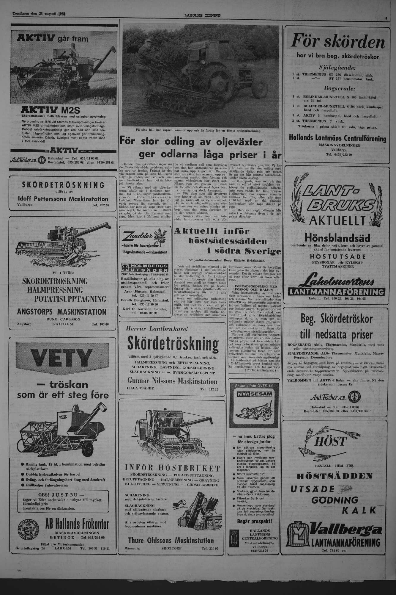 Laholms Tidning Torsdag 26 augusti 1965, sida 5