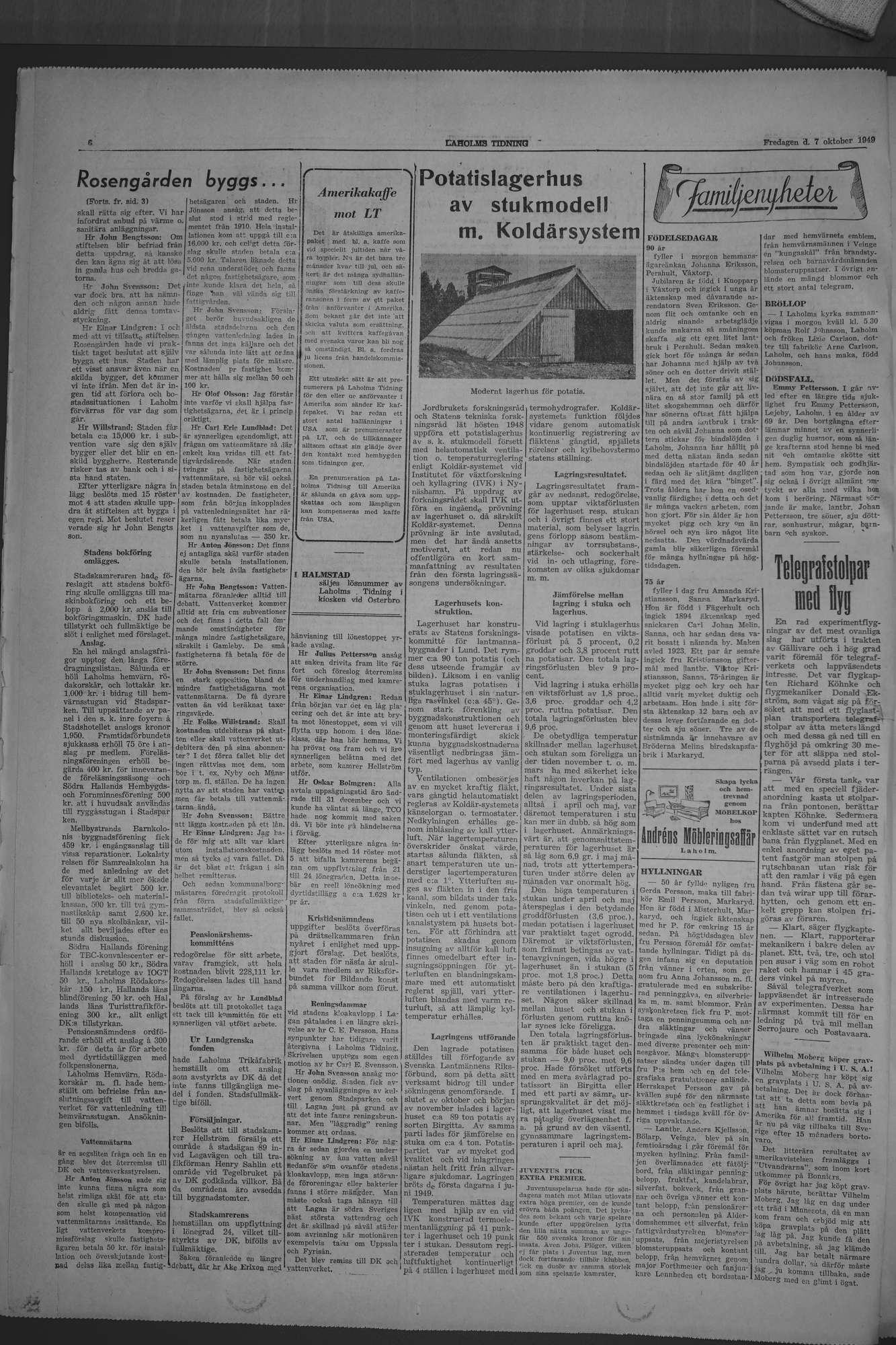 Laholms Tidning Fredag 7 oktober 1949, sida 6