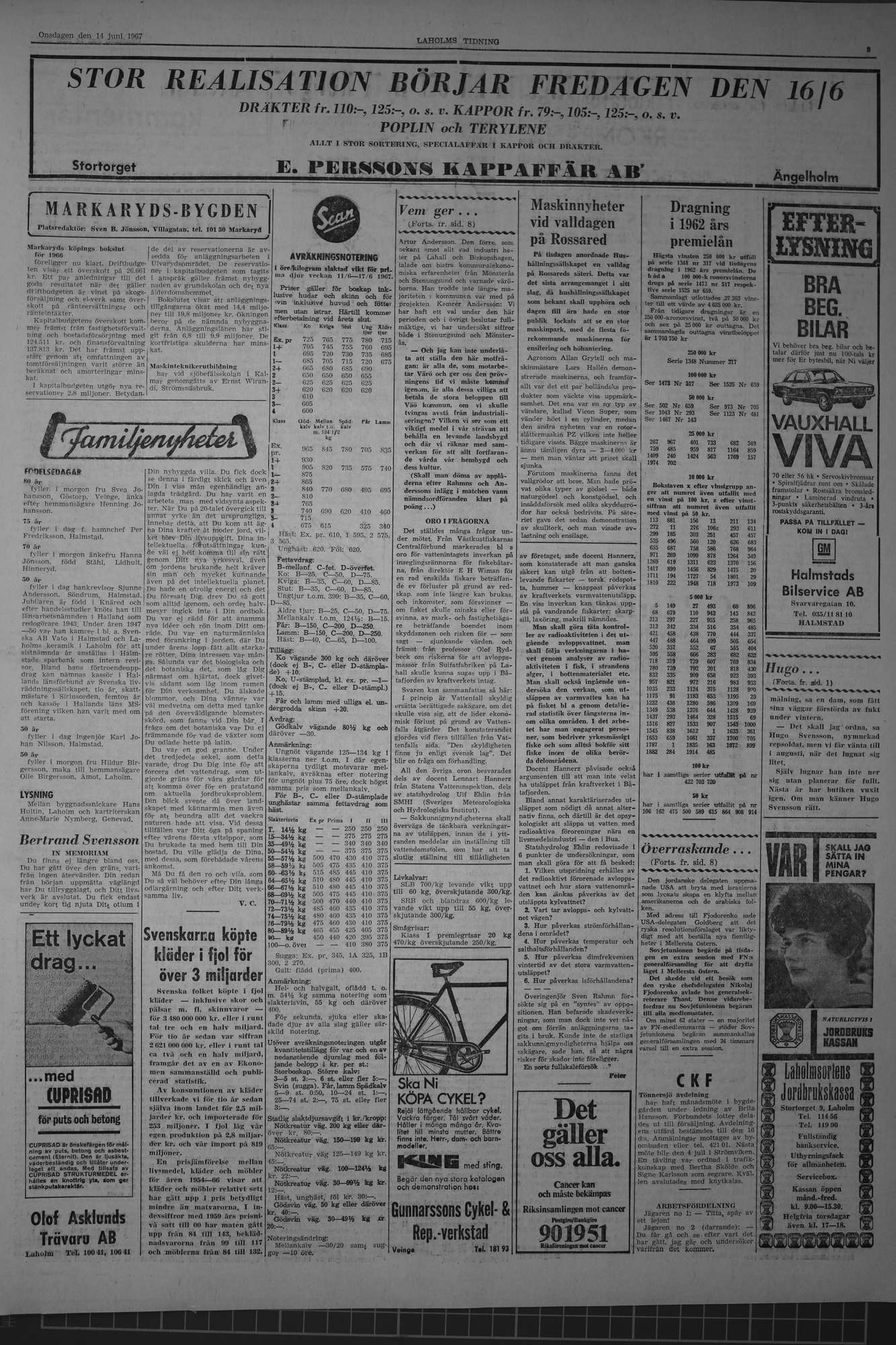 Laholms Tidning Onsdag 14 juni 1967, sida 3