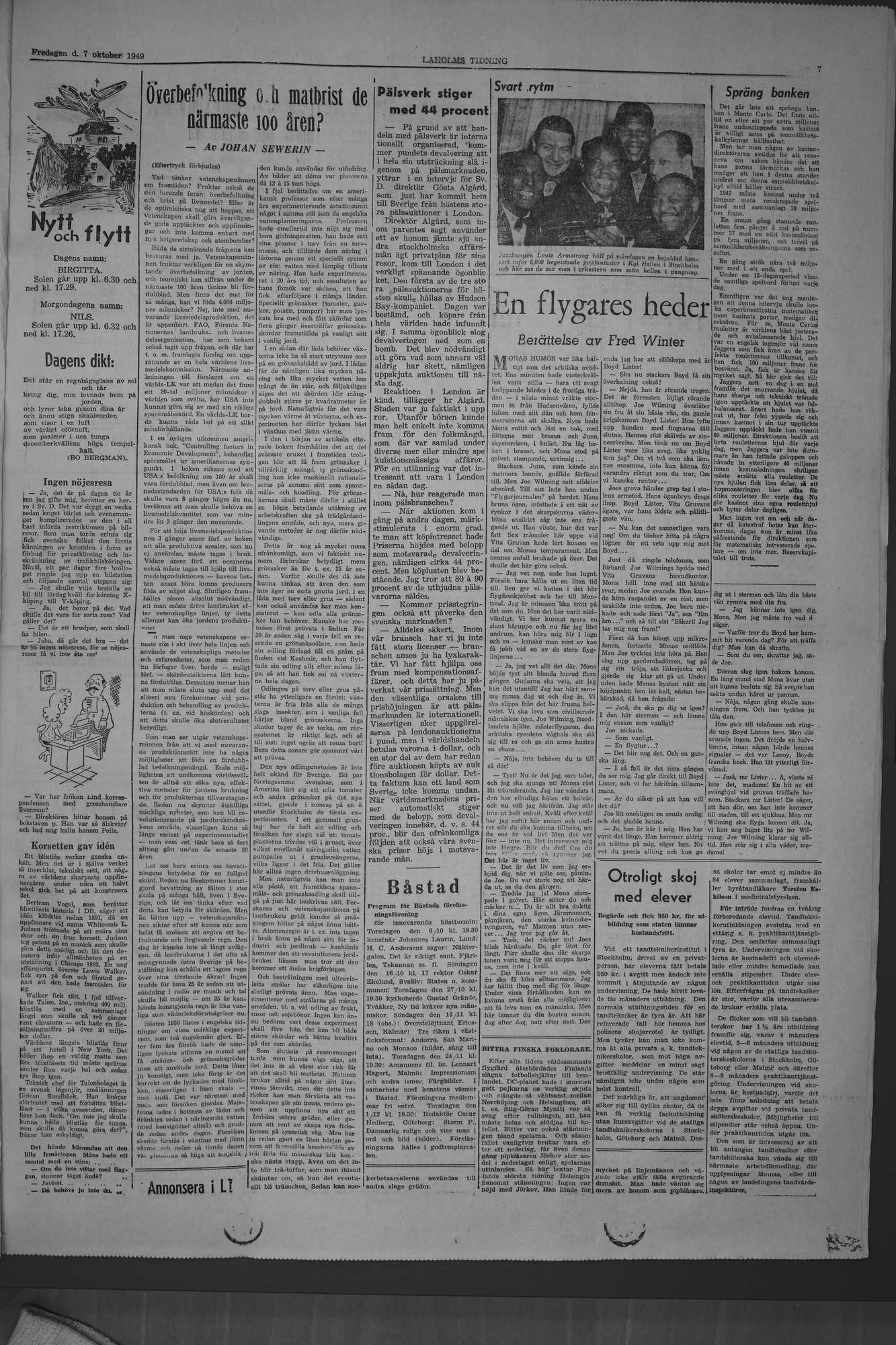 Laholms Tidning Fredag 7 oktober 1949, sida 7