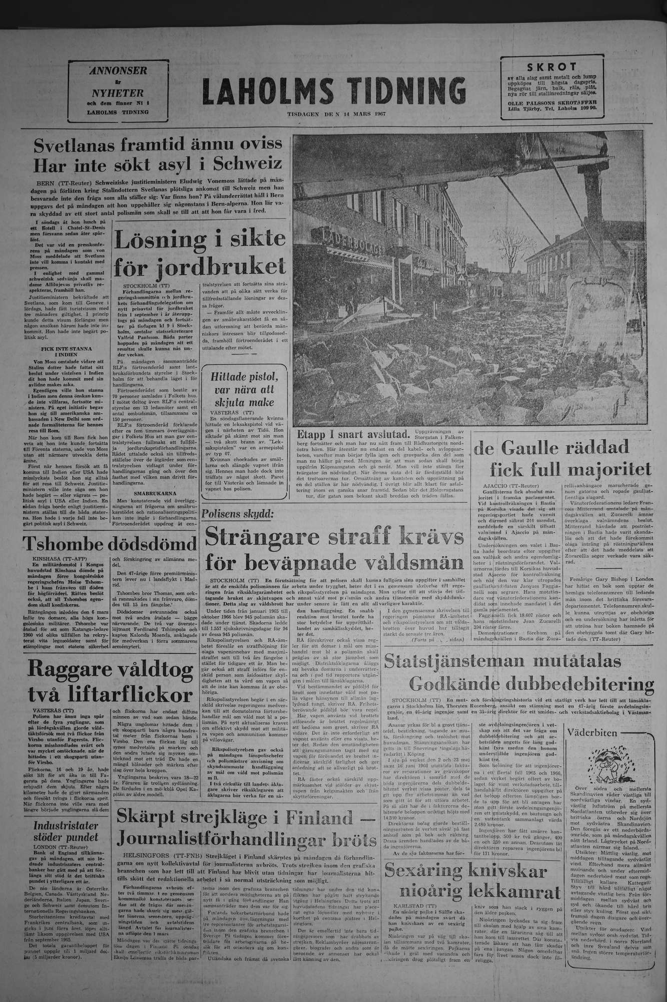 Laholms Tidning Tisdag 14 mars 1967, sida 8