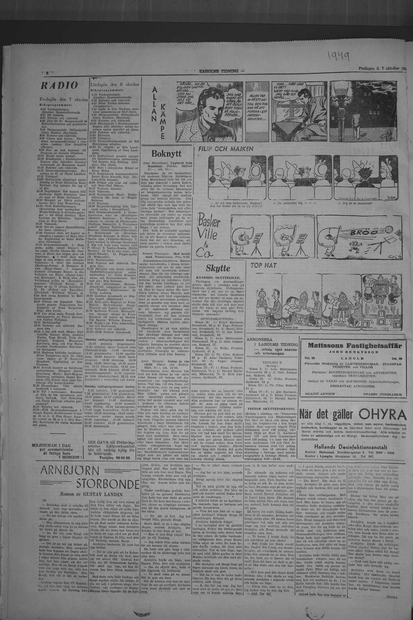 Laholms Tidning Fredag 7 oktober 1949, sida 8