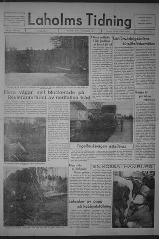 Förstasidan, Tisdag 14 november 1967