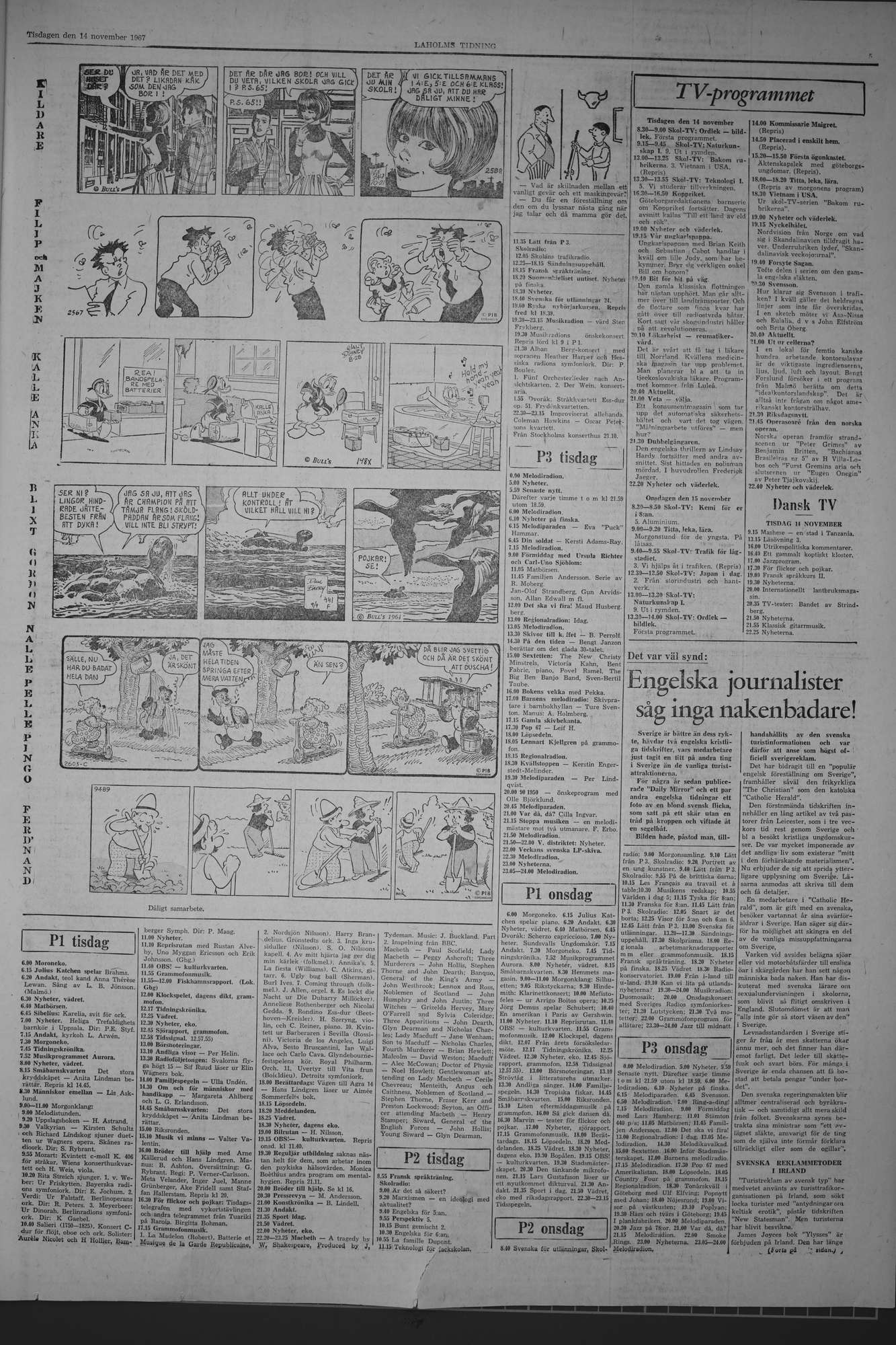 Laholms Tidning Tisdag 14 november 1967, sida 5