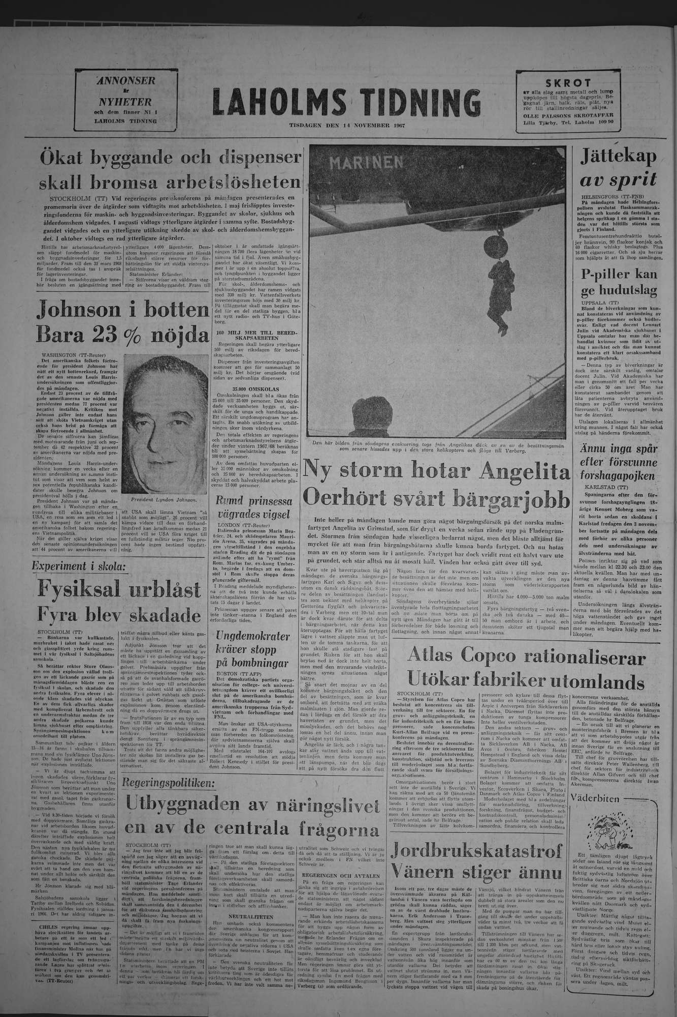 Laholms Tidning Tisdag 14 november 1967, sida 8