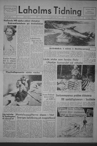Förstasidan, Torsdag 14 september 1967
