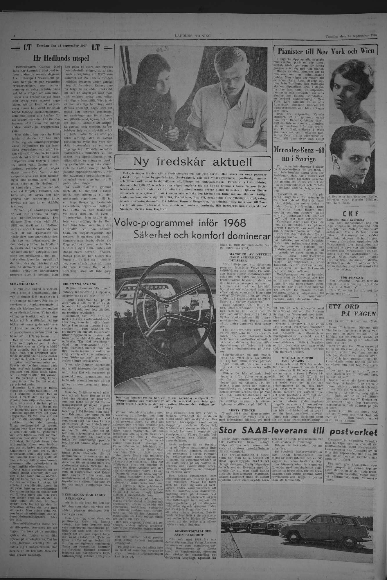 Laholms Tidning Torsdag 14 september 1967, sida 4