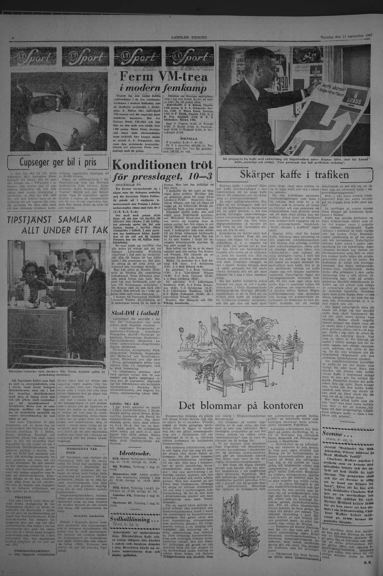 Laholms Tidning Torsdag 14 september 1967, sida 6
