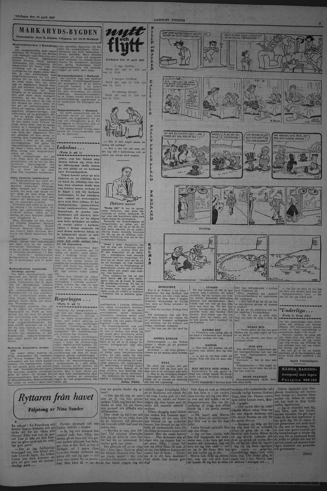 Laholms Tidning Lördag 15 april 1967, sida 5