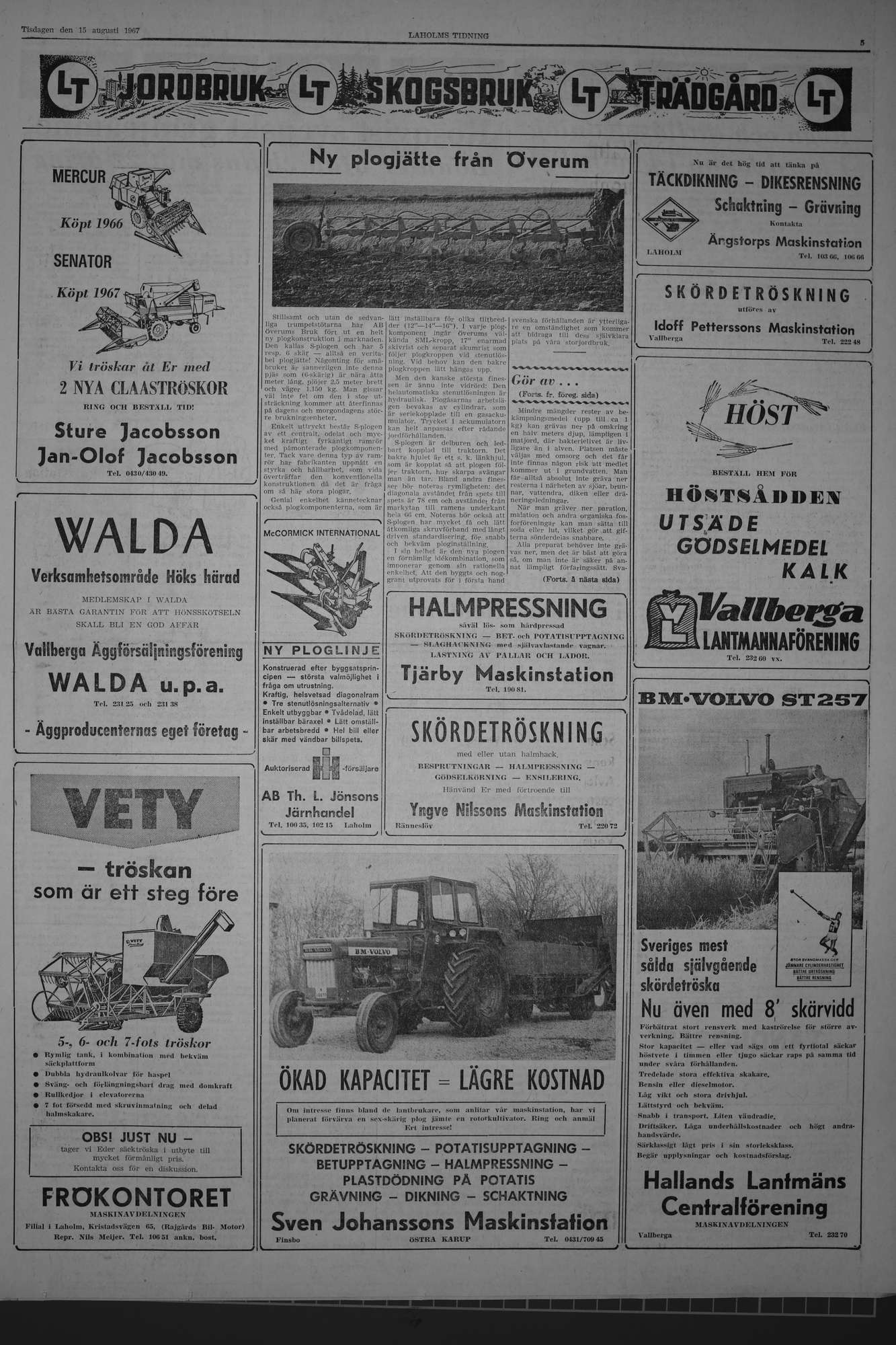 Laholms Tidning Tisdag 15 augusti 1967, sida 5