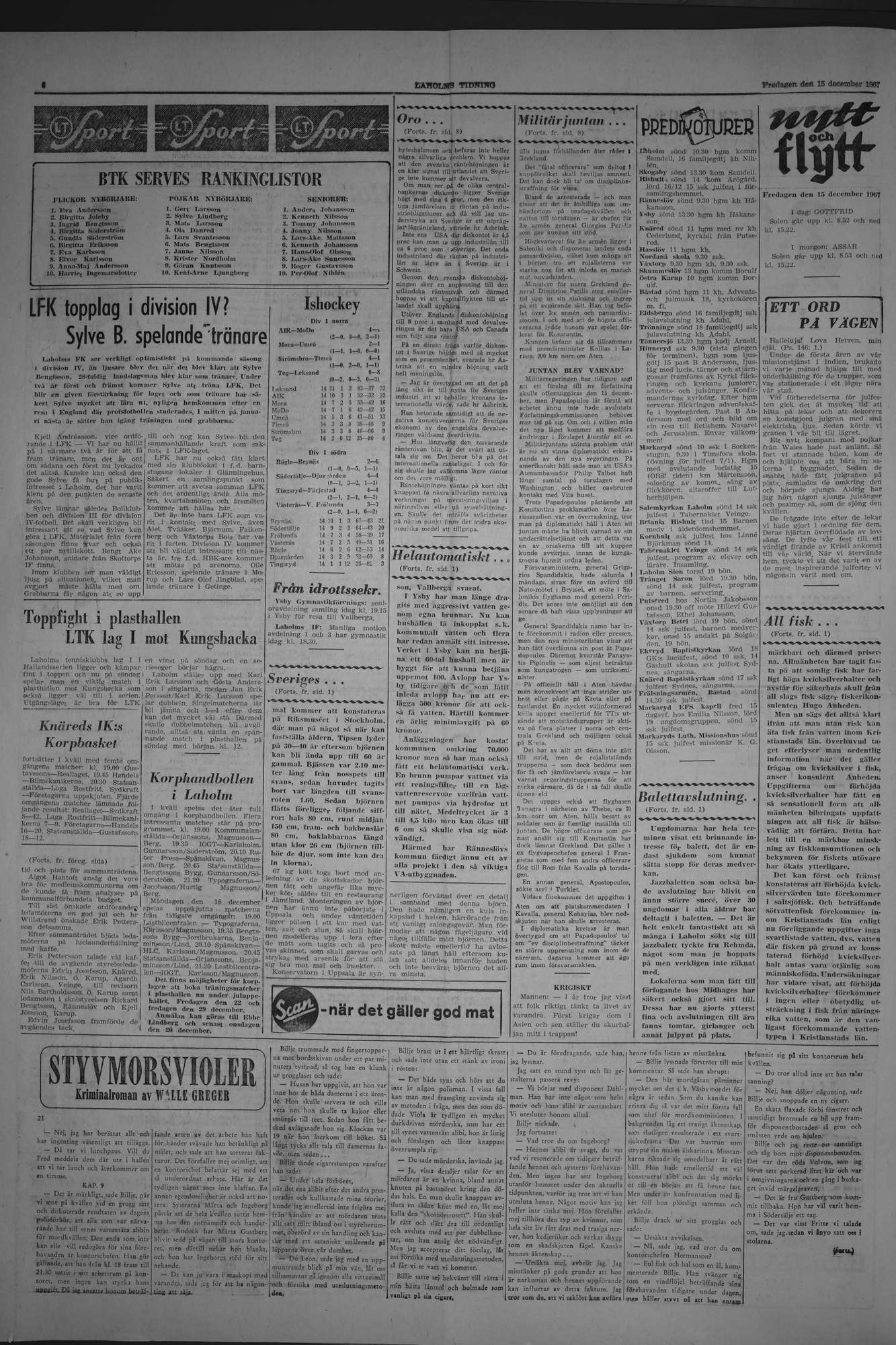 Laholms Tidning Fredag 15 december 1967, sida 6