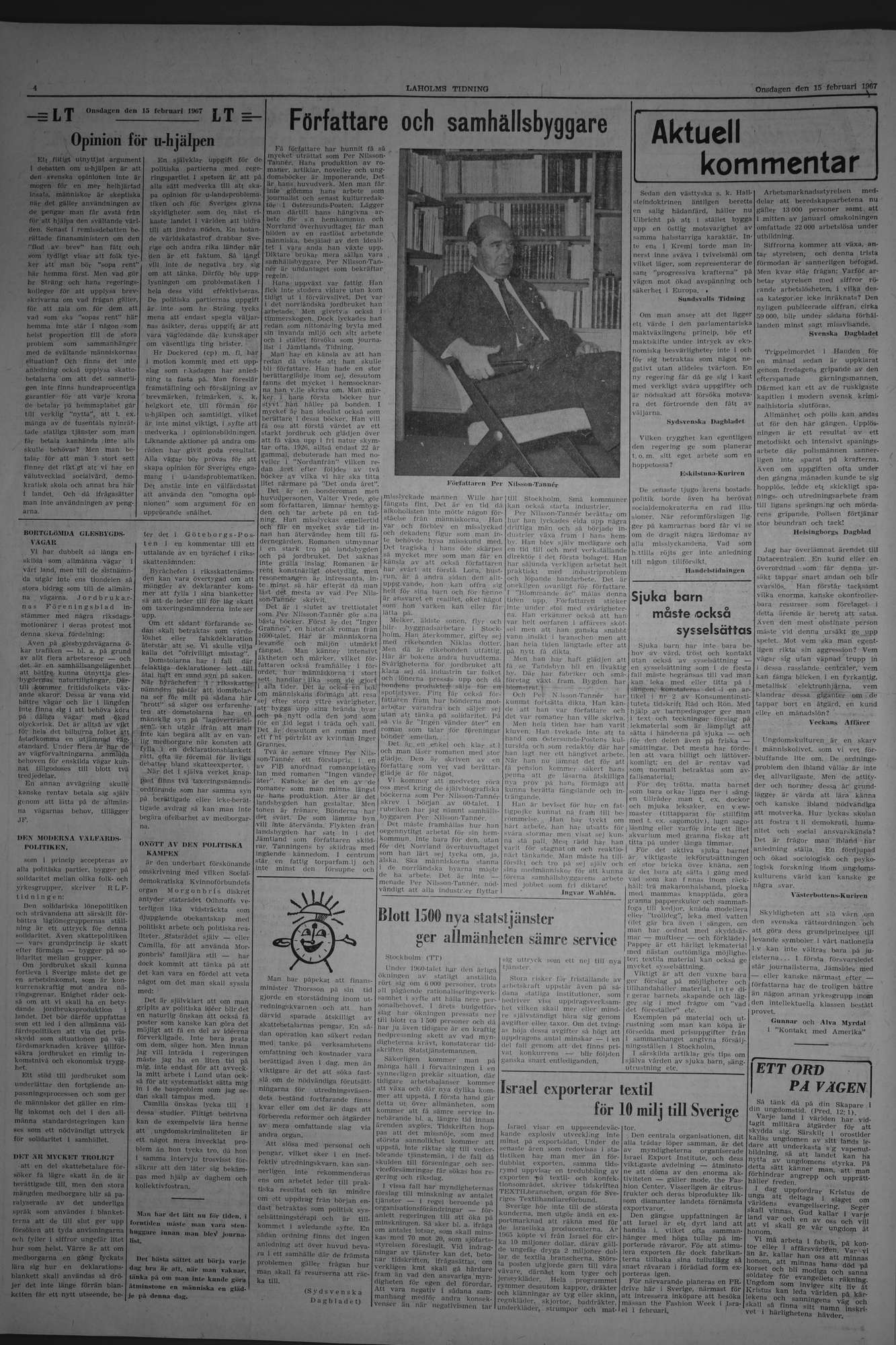 Laholms Tidning Onsdag 15 februari 1967, sida 4