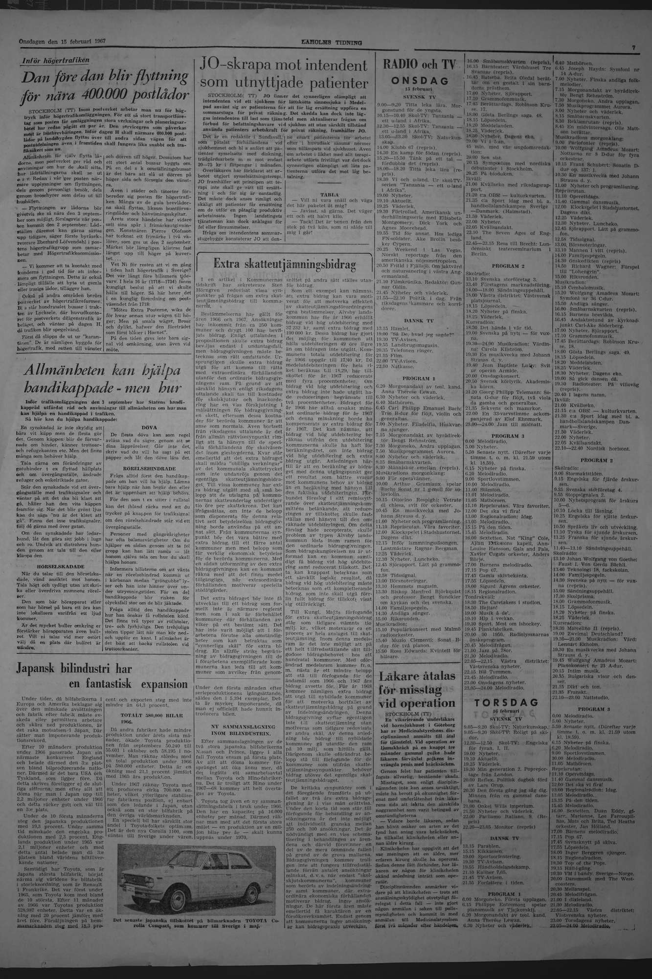 Laholms Tidning Onsdag 15 februari 1967, sida 7