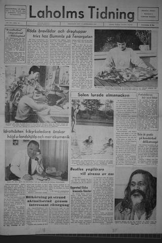 Förstasidan, Fredag 15 september 1967