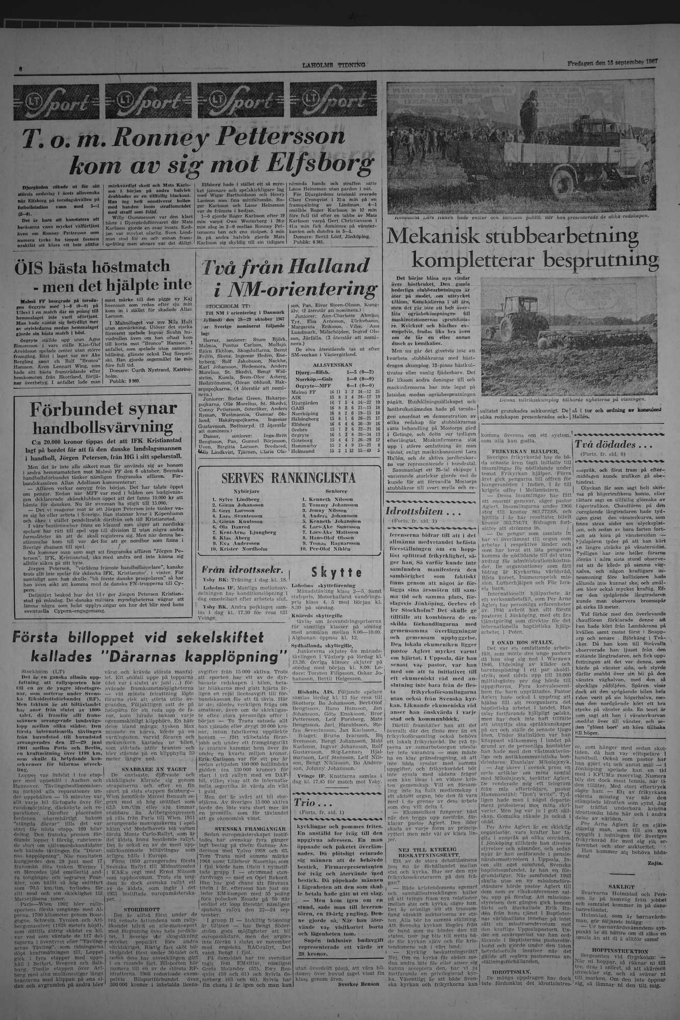 Laholms Tidning Fredag 15 september 1967, sida 6