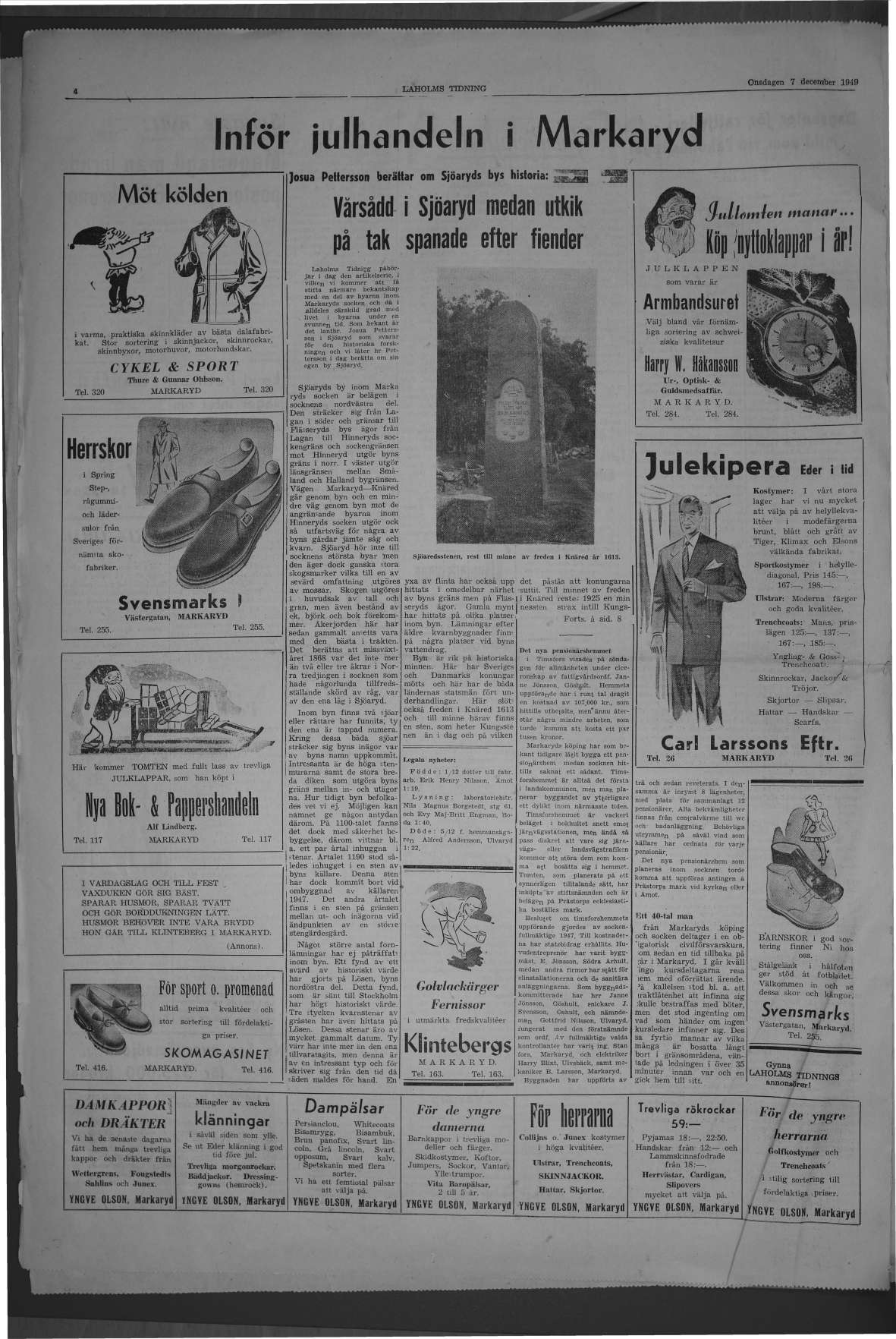 Laholms Tidning Onsdag 7 december 1949, sida 4