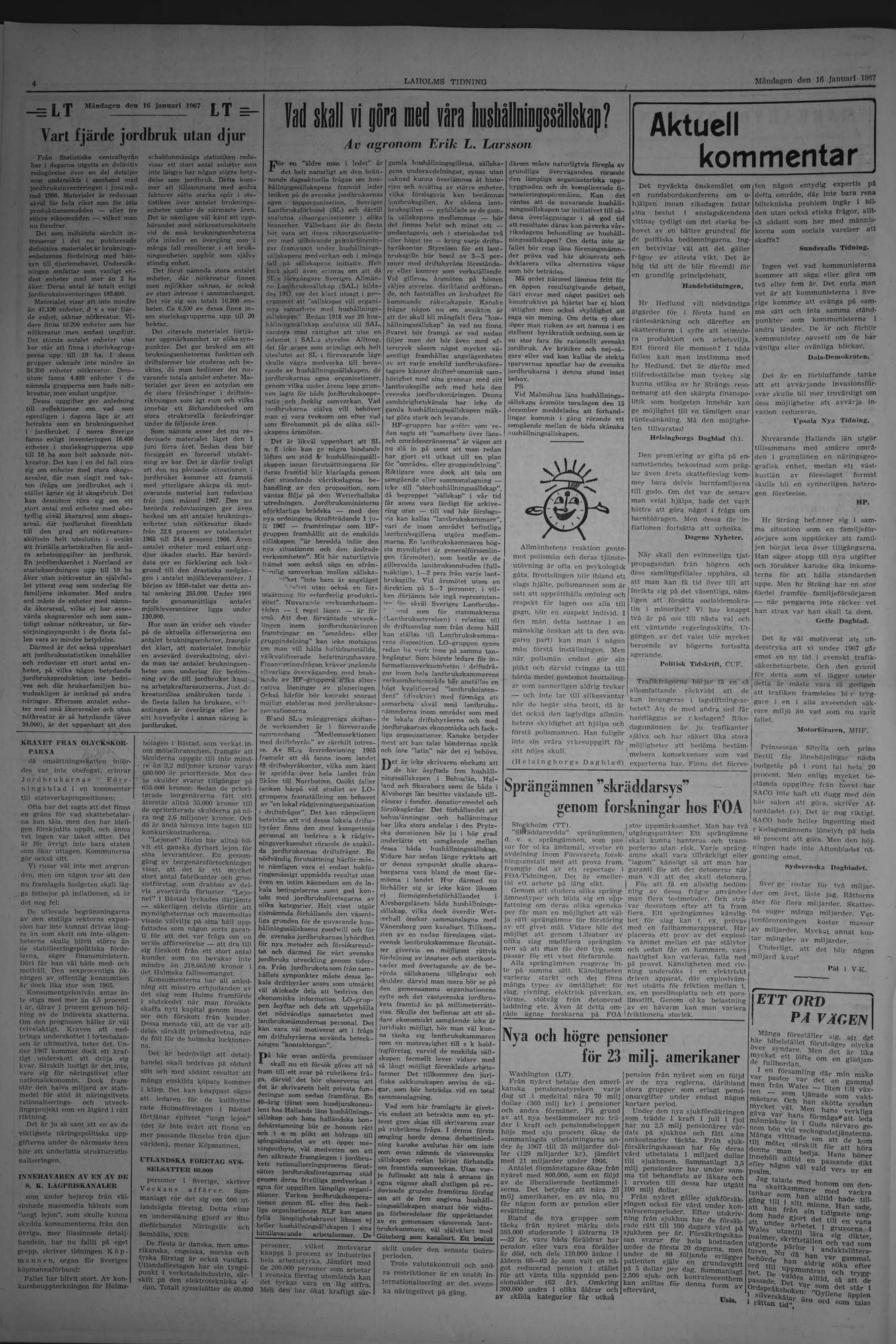 Laholms Tidning Måndag 16 januari 1967, sida 4