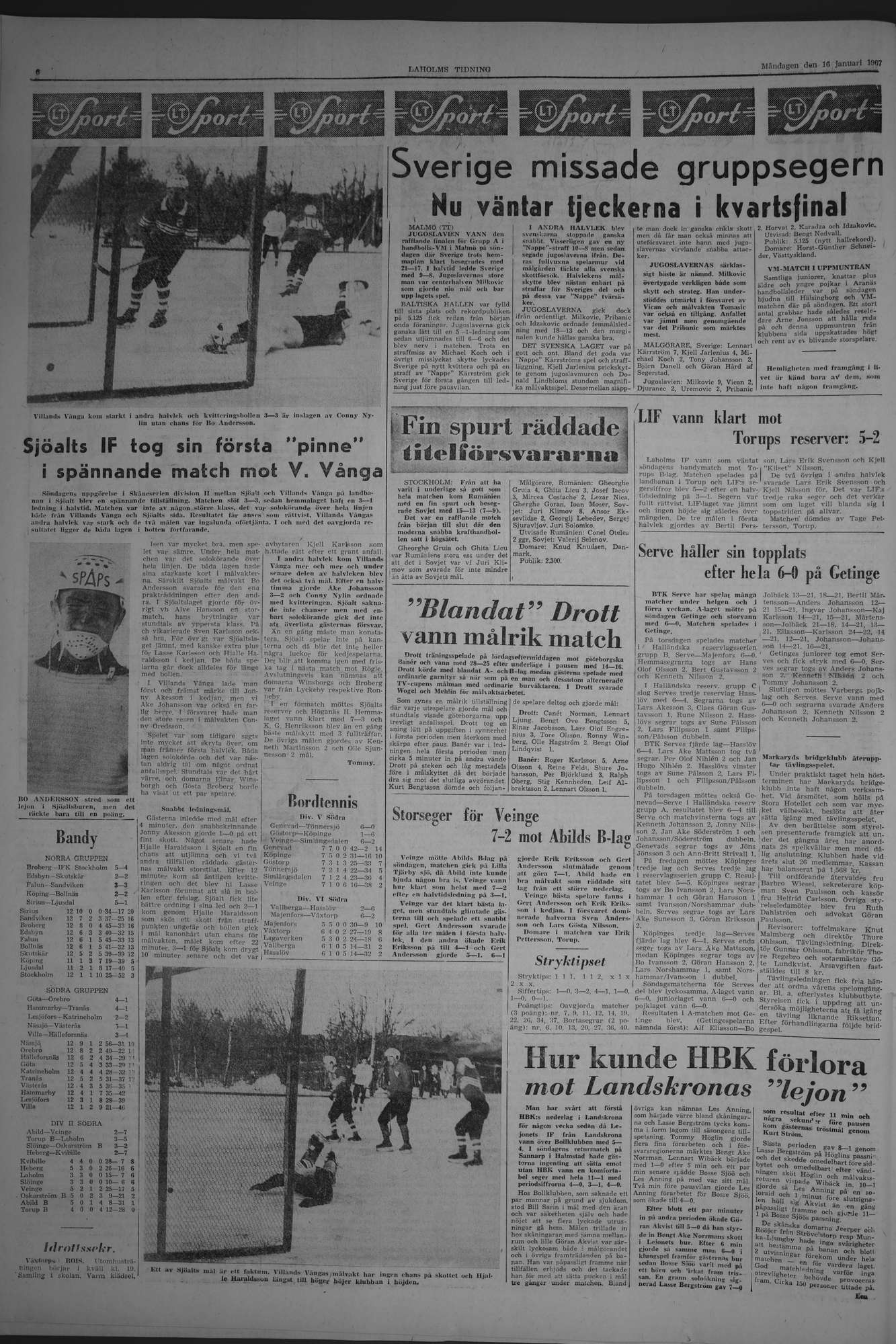 Laholms Tidning Måndag 16 januari 1967, sida 6