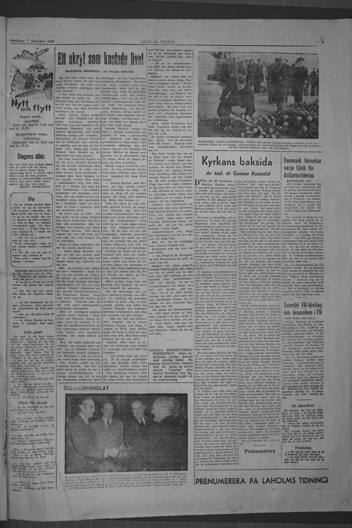 Laholms Tidning Onsdag 7 december 1949, sida 7