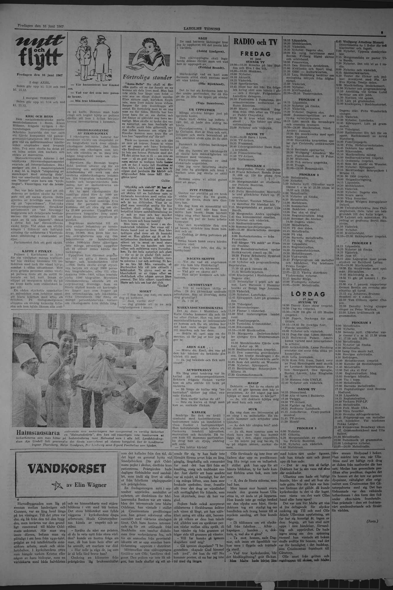 Laholms Tidning Fredag 16 juni 1967, sida 5