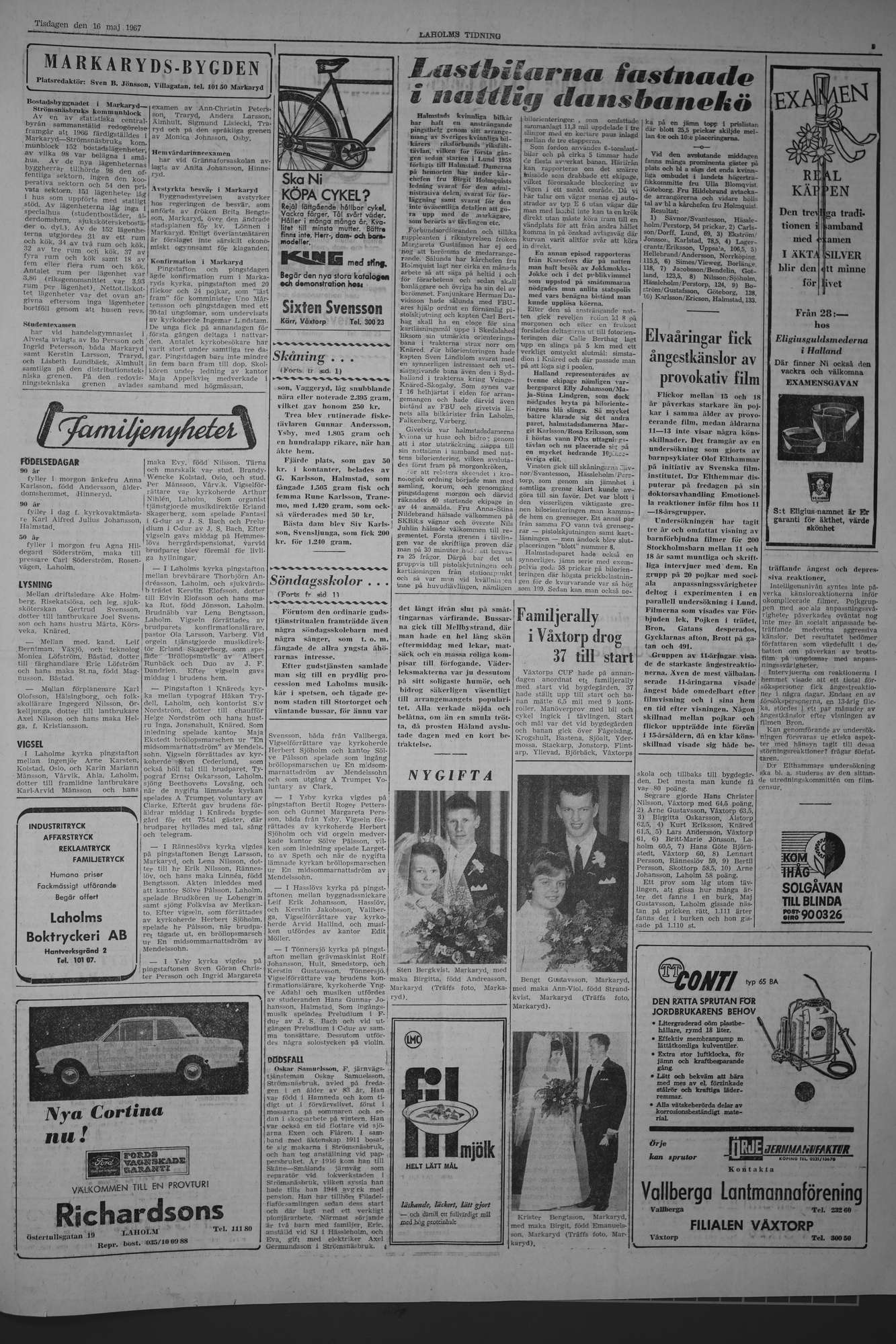 Laholms Tidning Tisdag 16 maj 1967, sida 3
