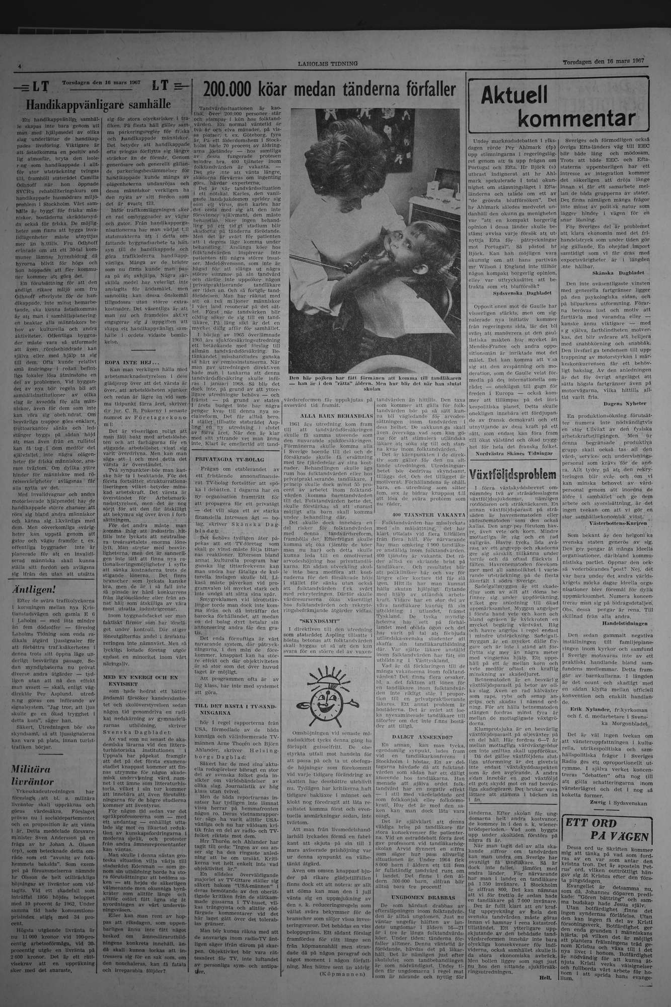 Laholms Tidning Torsdag 16 mars 1967, sida 4