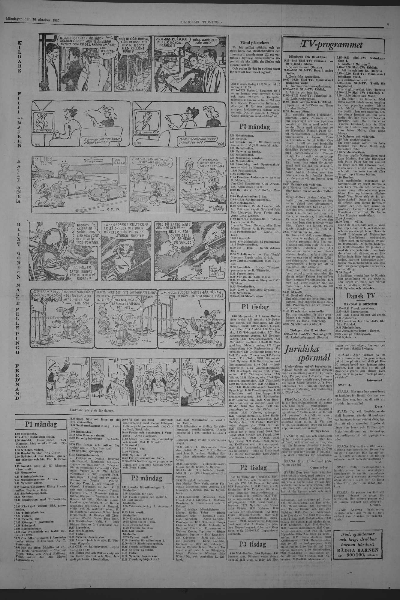 Laholms Tidning Måndag 16 oktober 1967, sida 5