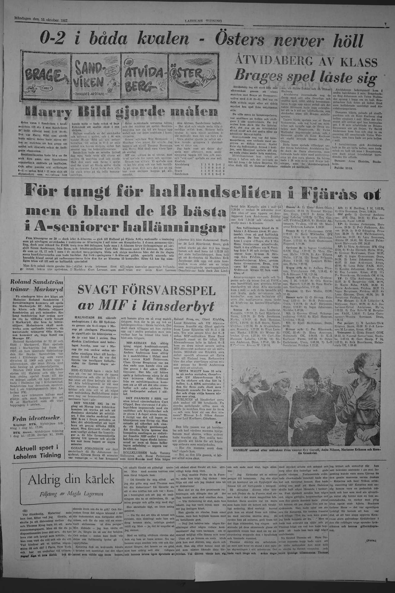 Laholms Tidning Måndag 16 oktober 1967, sida 7