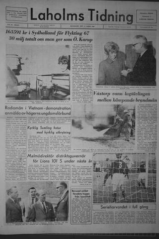 Förstasidan, Måndag 17 april 1967