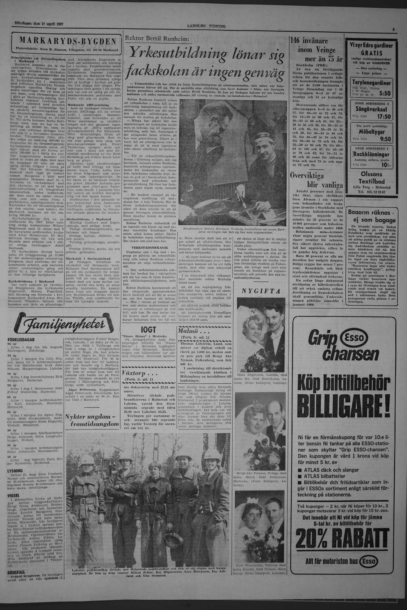 Laholms Tidning Måndag 17 april 1967, sida 3